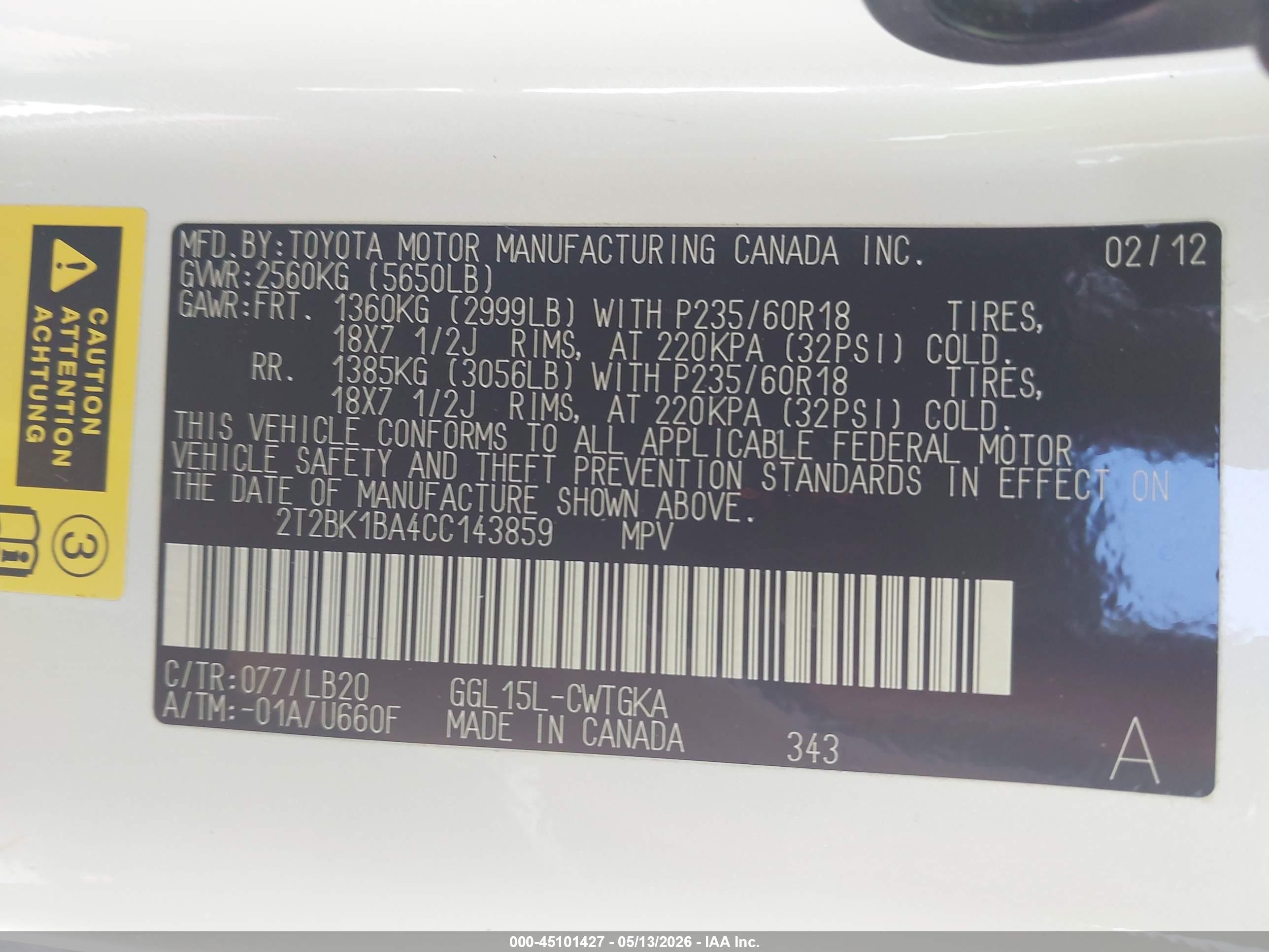 2012 Lexus Rx 350 White vin: 2T2BK1BA4CC143859