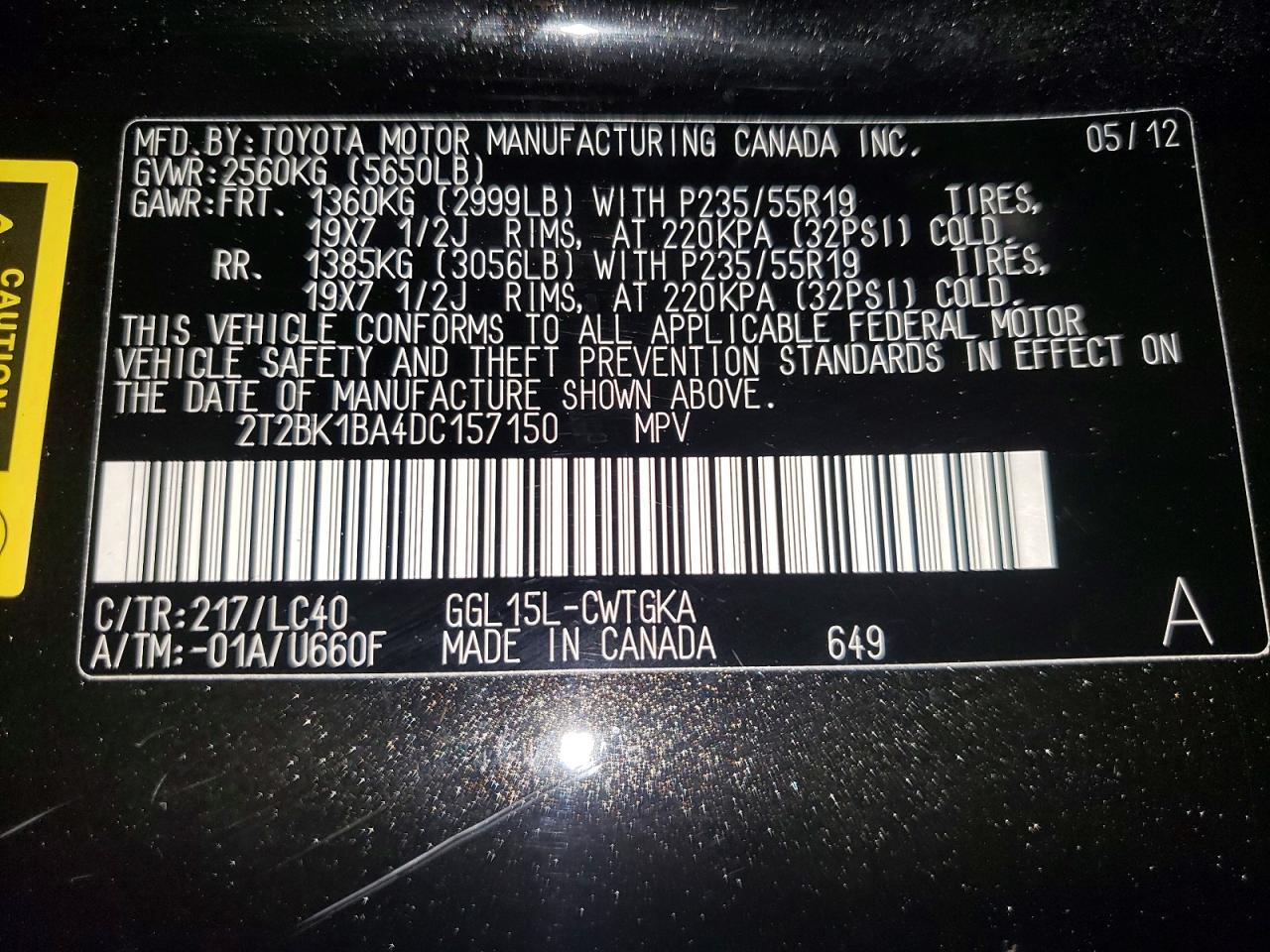 2013 Lexus Rx 350 Base Black vin: 2T2BK1BA4DC157150