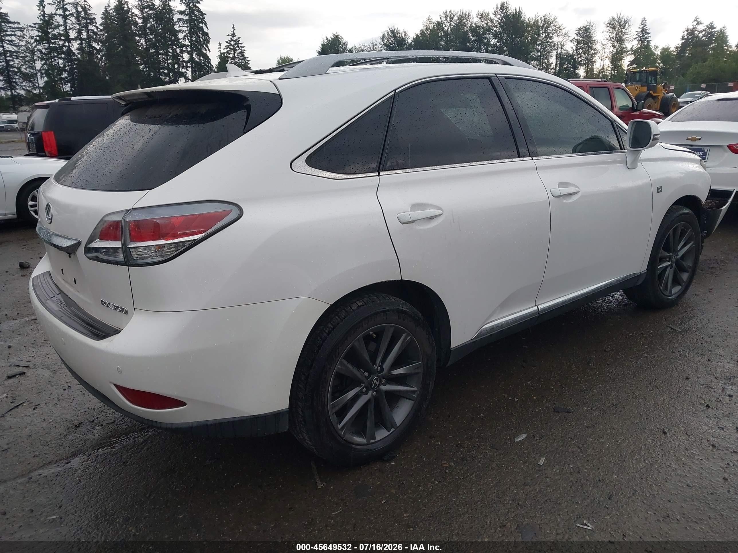 2013 Lexus Rx 350 F Sport White vin: 2T2BK1BA4DC182811