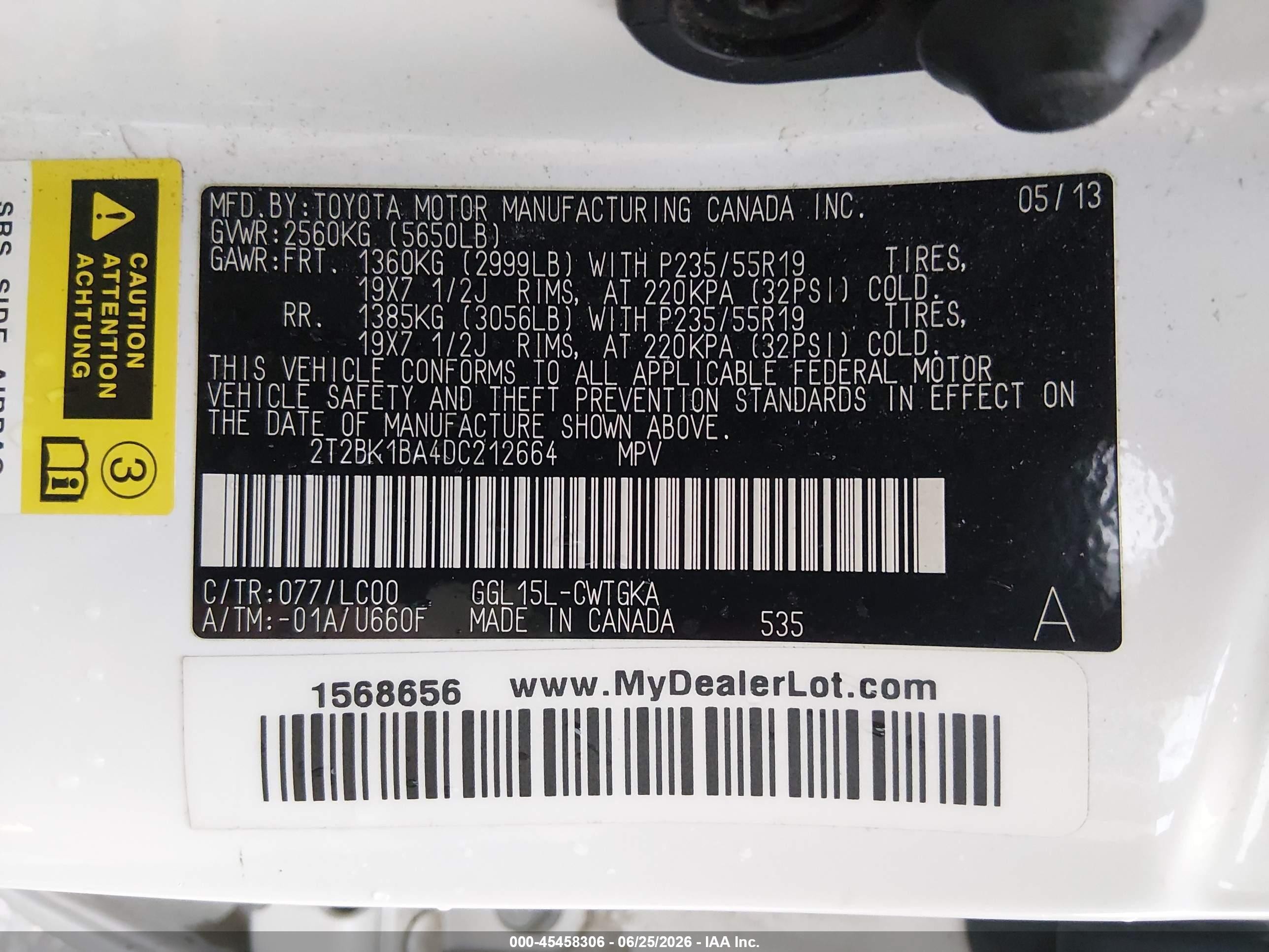 2013 Lexus Rx 350 White vin: 2T2BK1BA4DC212664