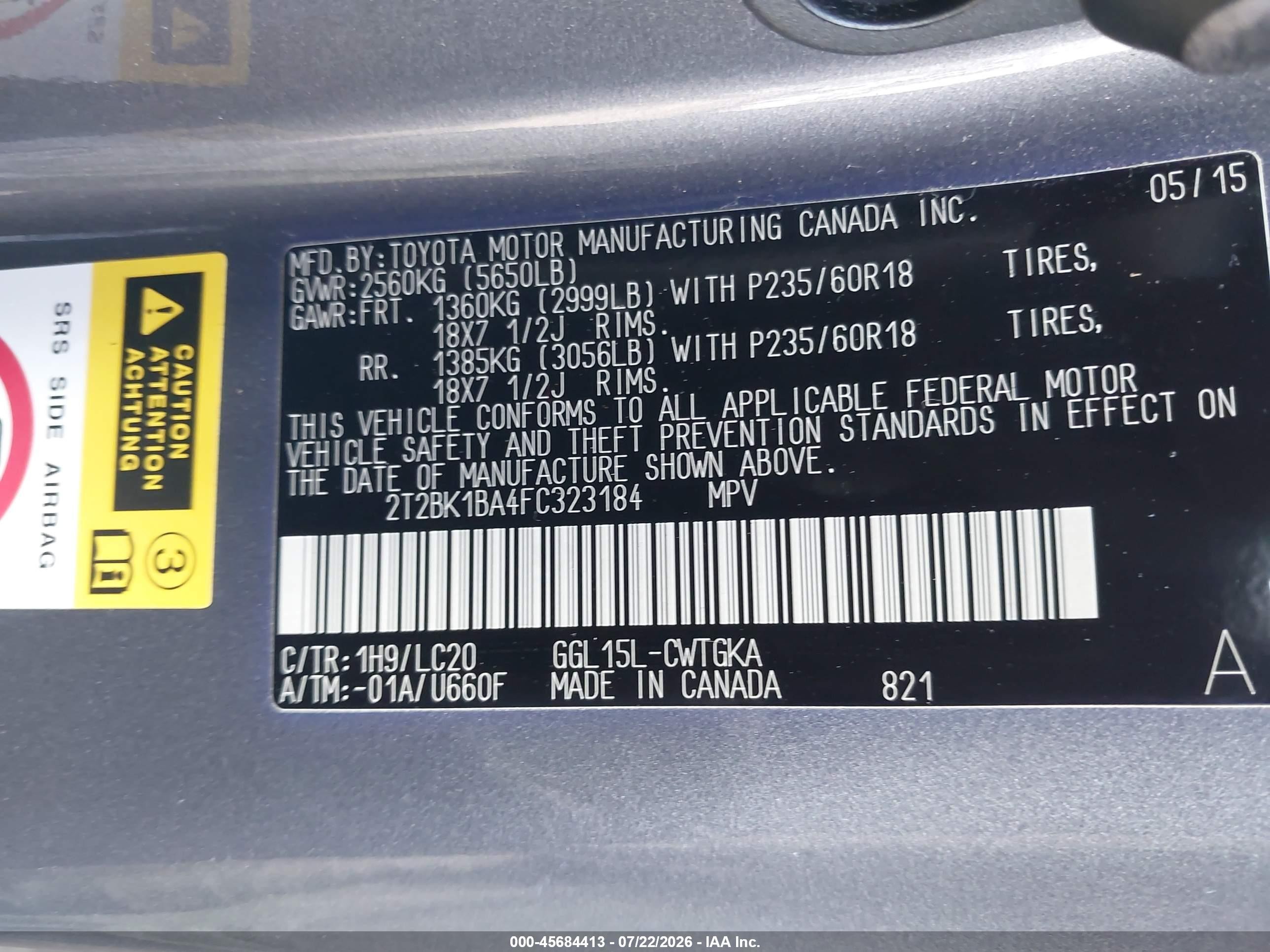 2015 Lexus Rx 350   Gray vin: 2T2BK1BA4FC323184