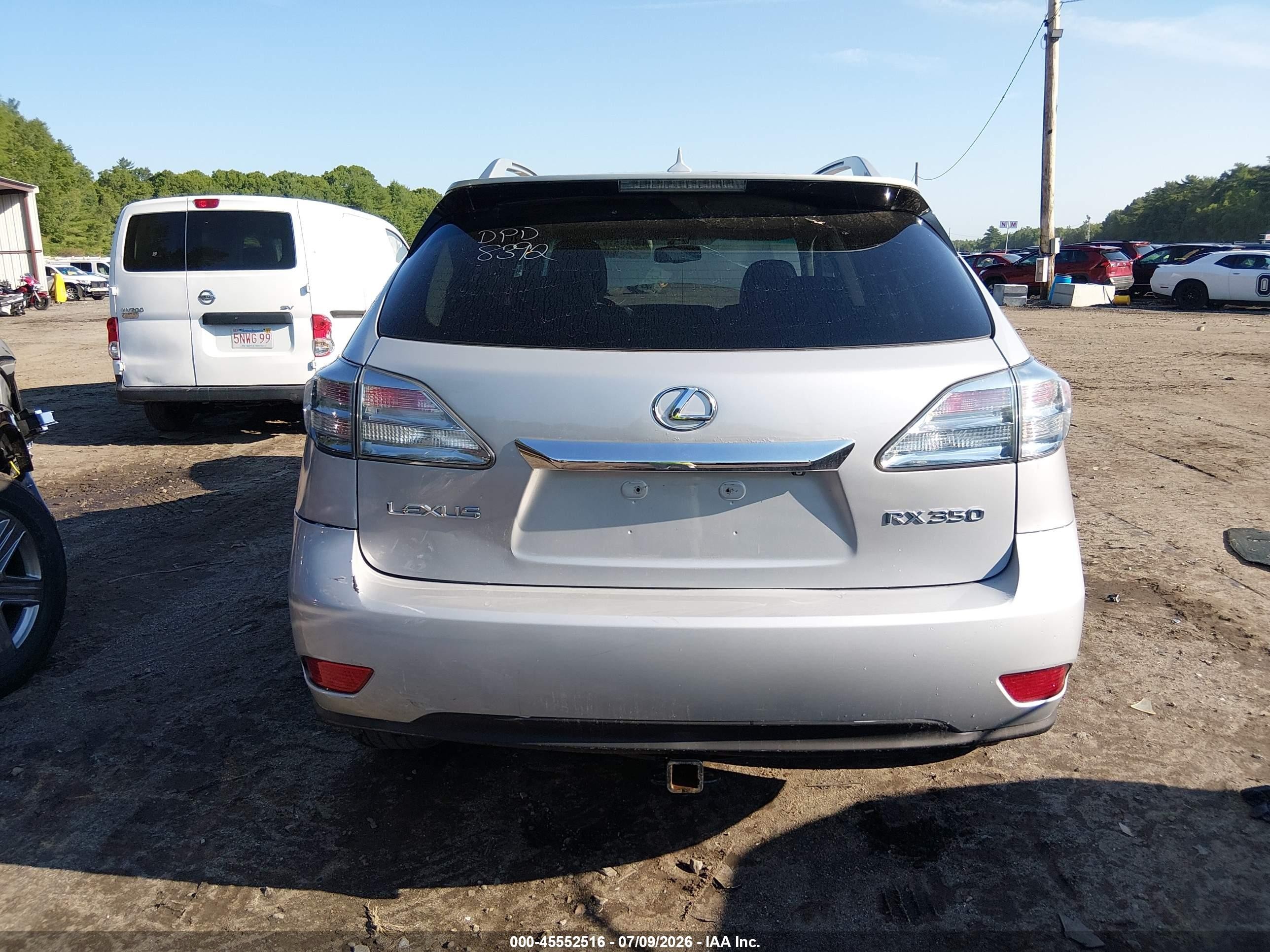 2010 Lexus Rx 350   Silver vin: 2T2BK1BA5AC007804