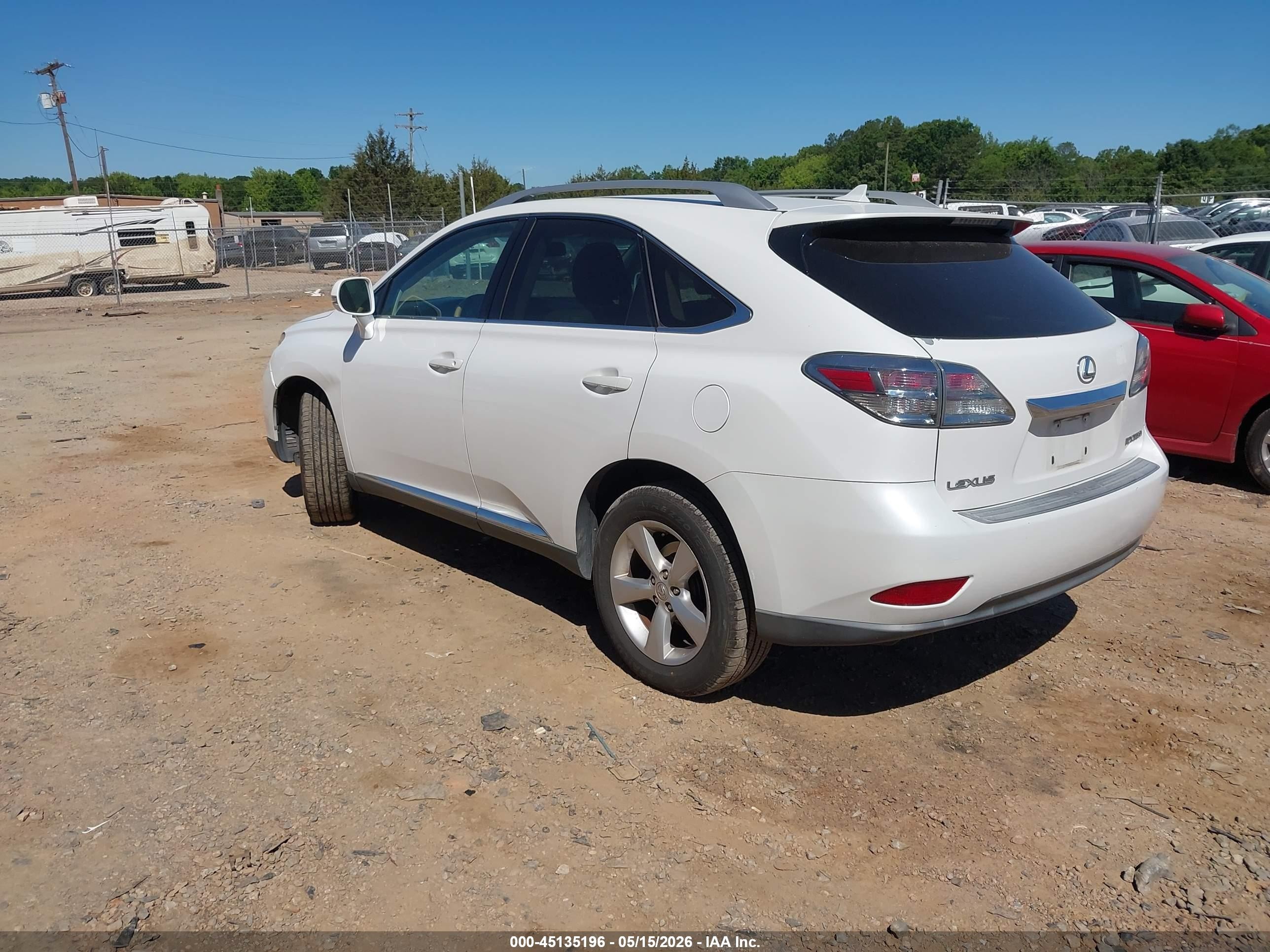 2010 Lexus Rx 350   White vin: 2T2BK1BA5AC010847