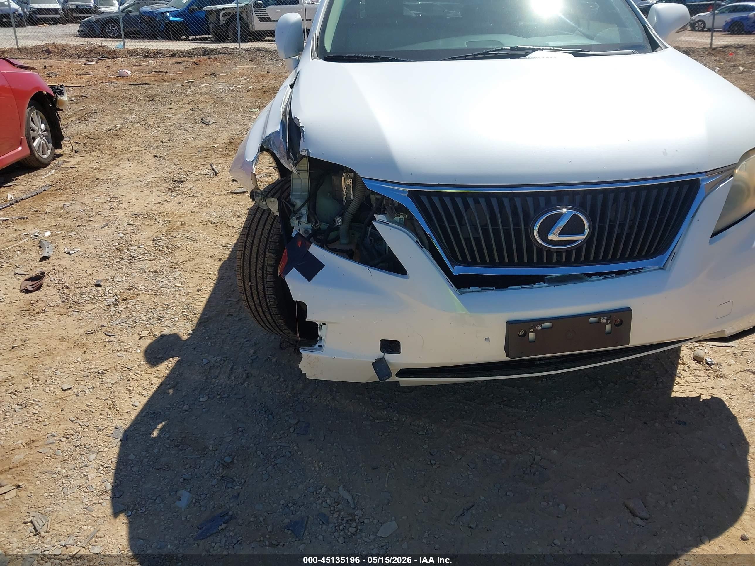 2010 Lexus Rx 350   White vin: 2T2BK1BA5AC010847