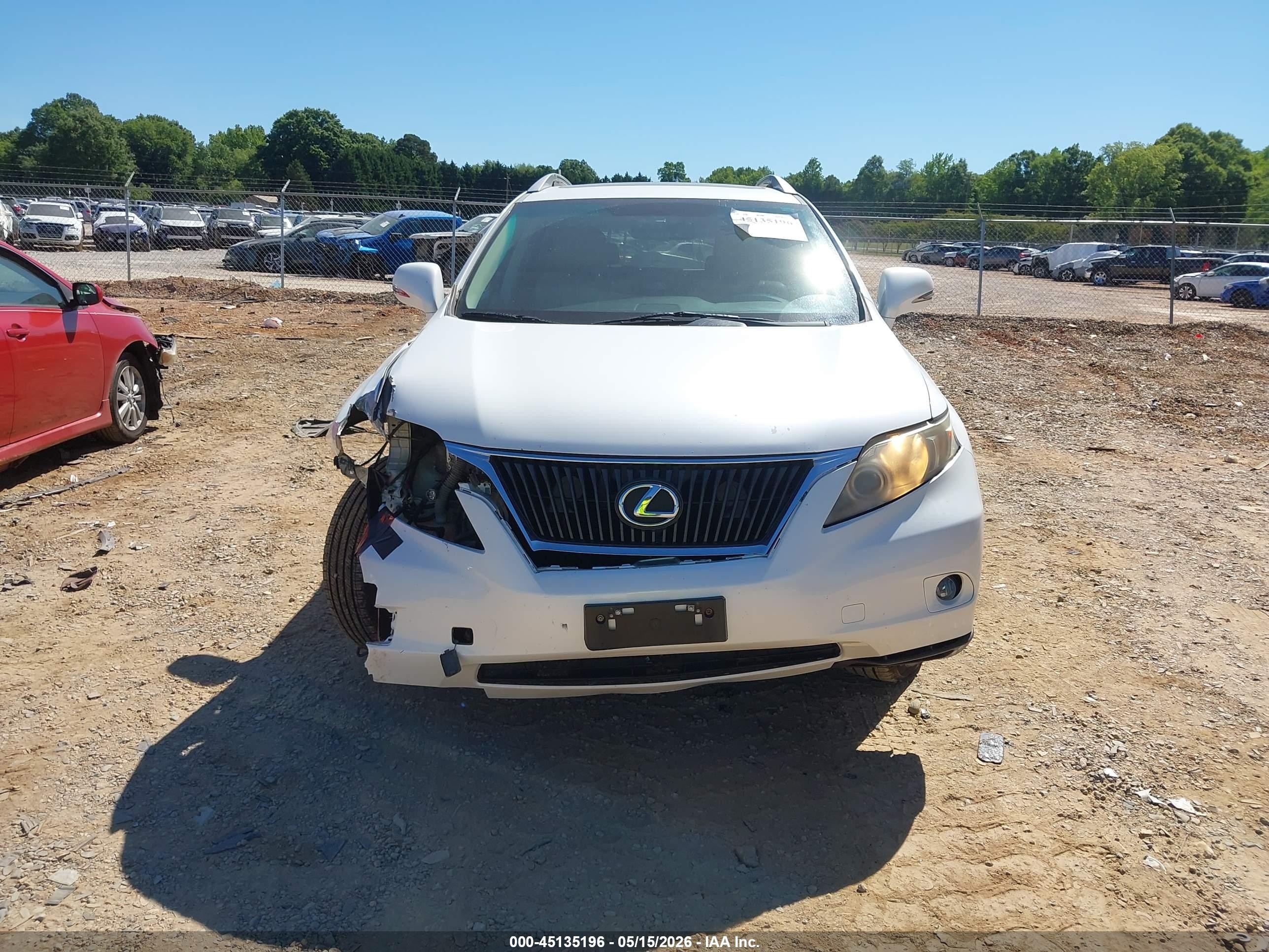 2010 Lexus Rx 350   White vin: 2T2BK1BA5AC010847