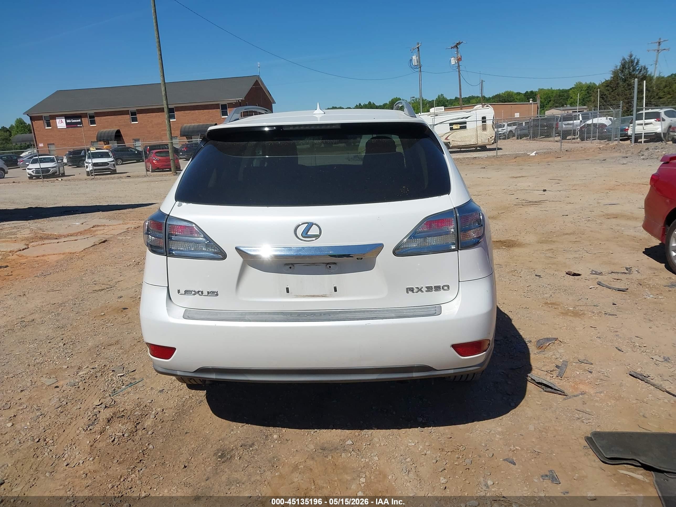 2010 Lexus Rx 350   White vin: 2T2BK1BA5AC010847