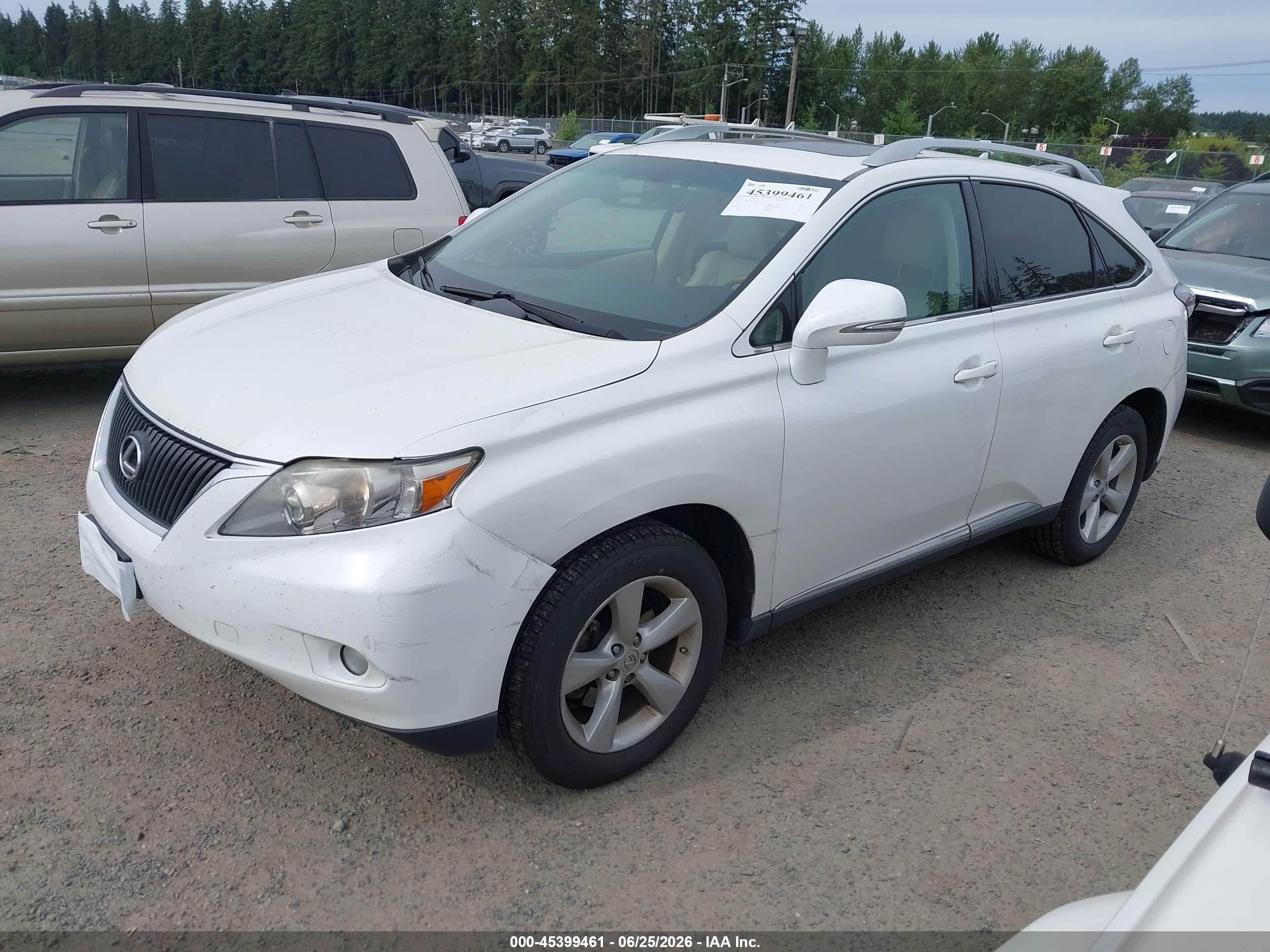 2010 Lexus Rx 350   White vin: 2T2BK1BA5AC015403