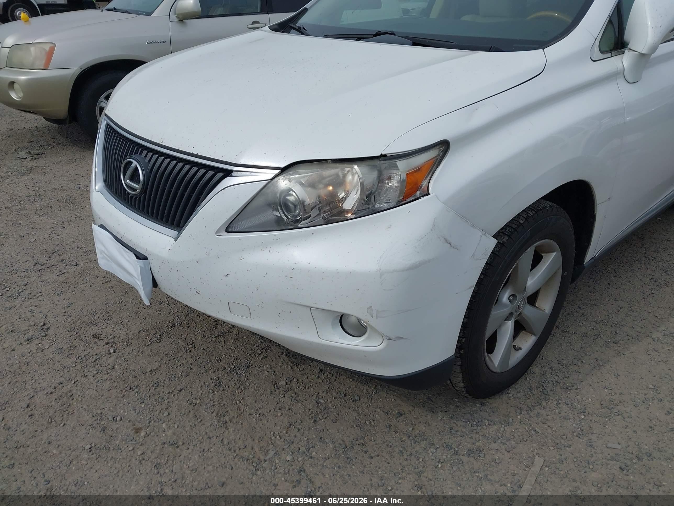 2010 Lexus Rx 350   White vin: 2T2BK1BA5AC015403