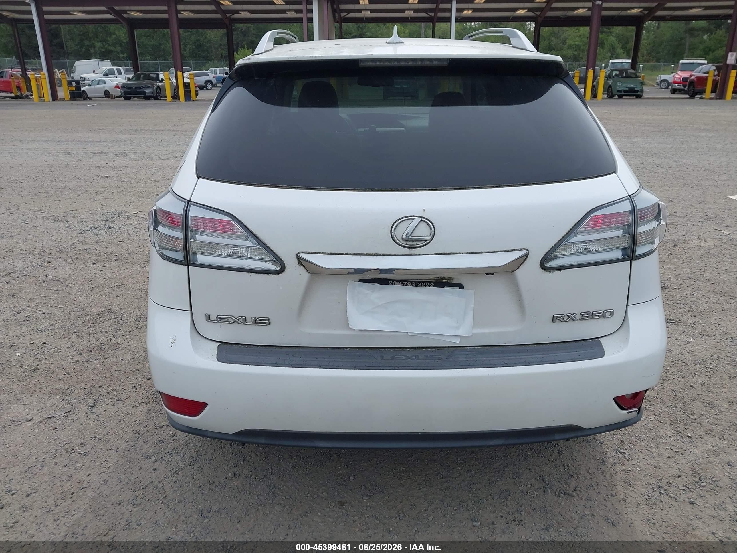 2010 Lexus Rx 350   White vin: 2T2BK1BA5AC015403