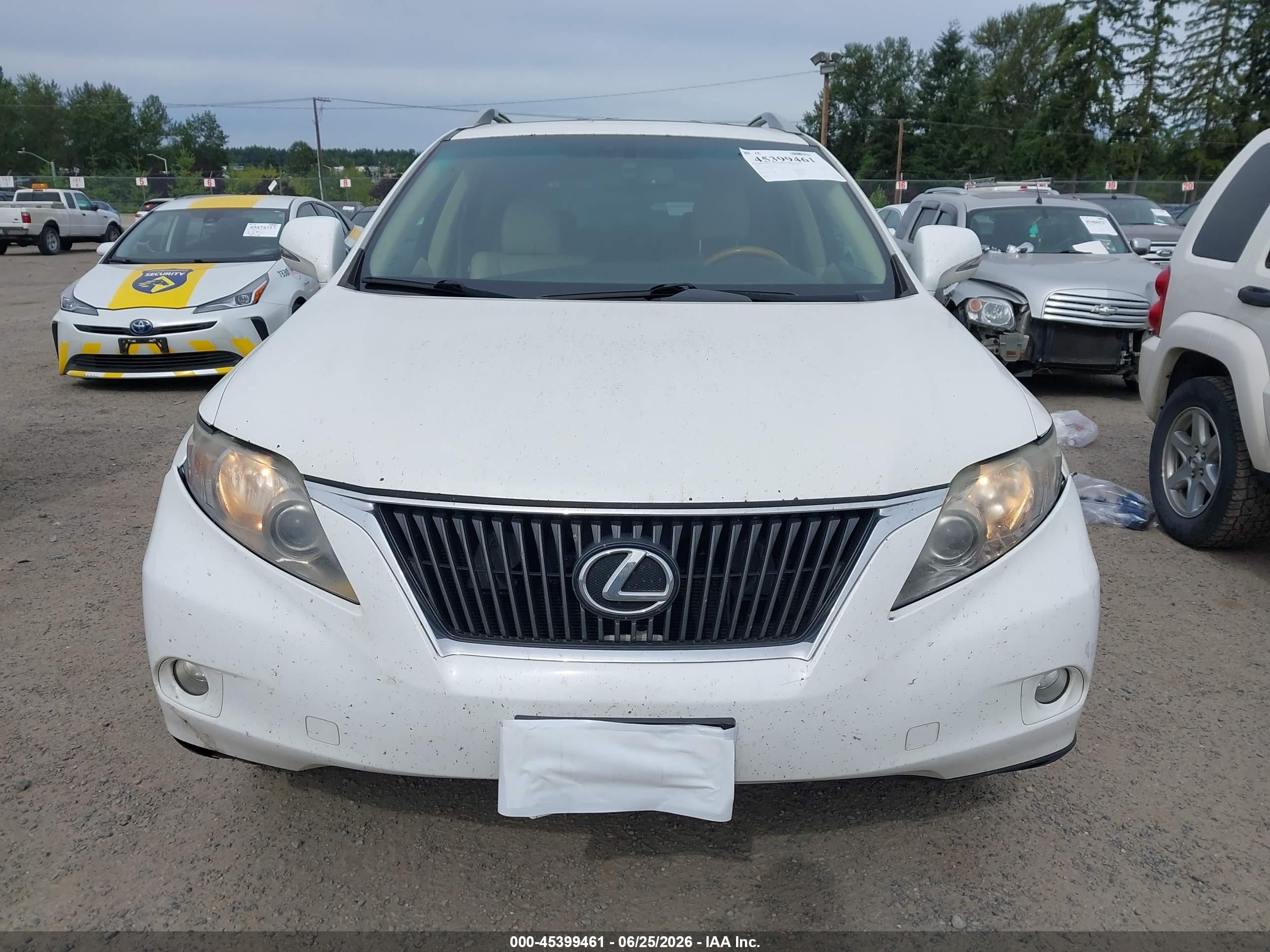 2010 Lexus Rx 350   White vin: 2T2BK1BA5AC015403