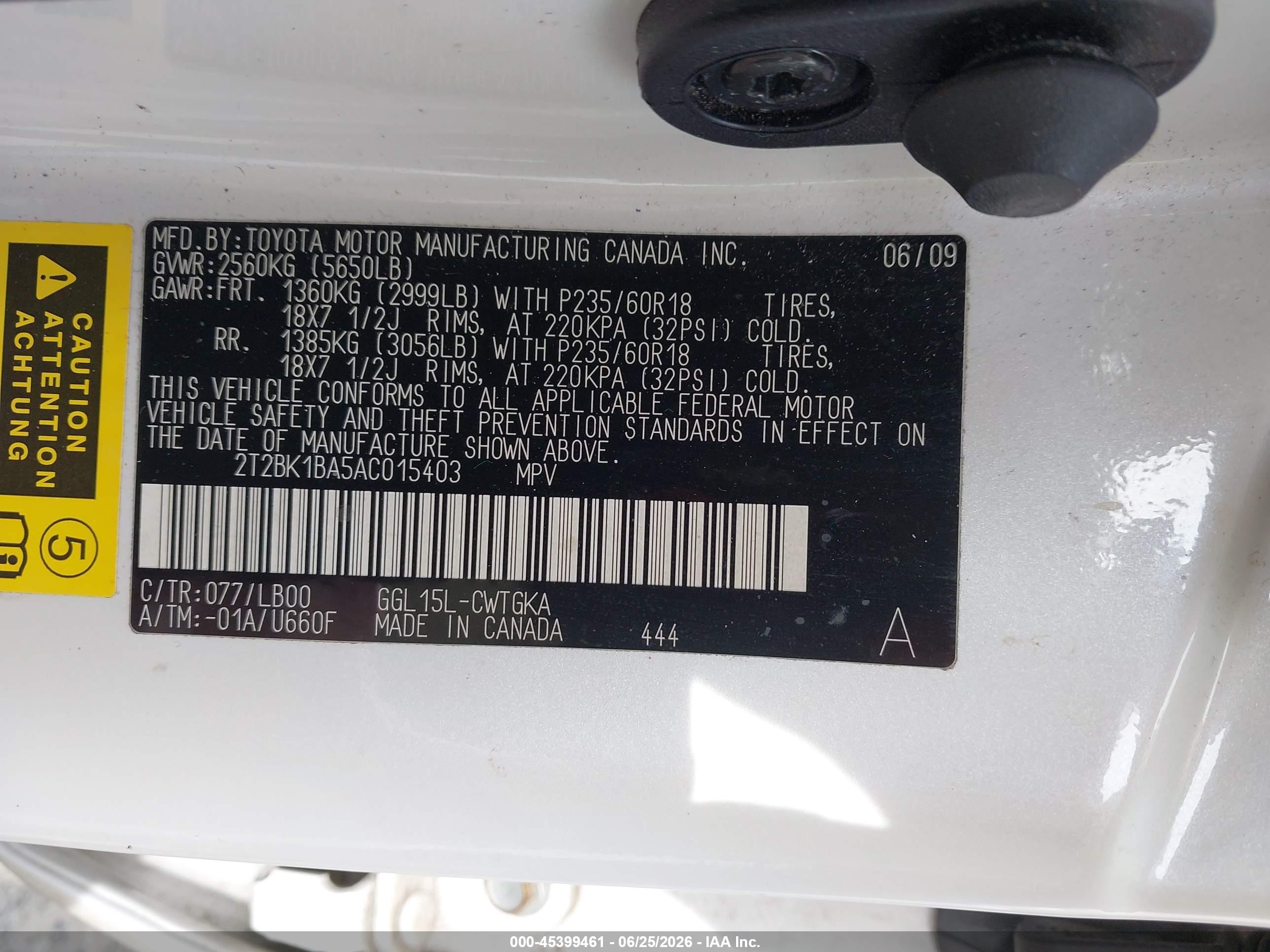 2010 Lexus Rx 350   White vin: 2T2BK1BA5AC015403