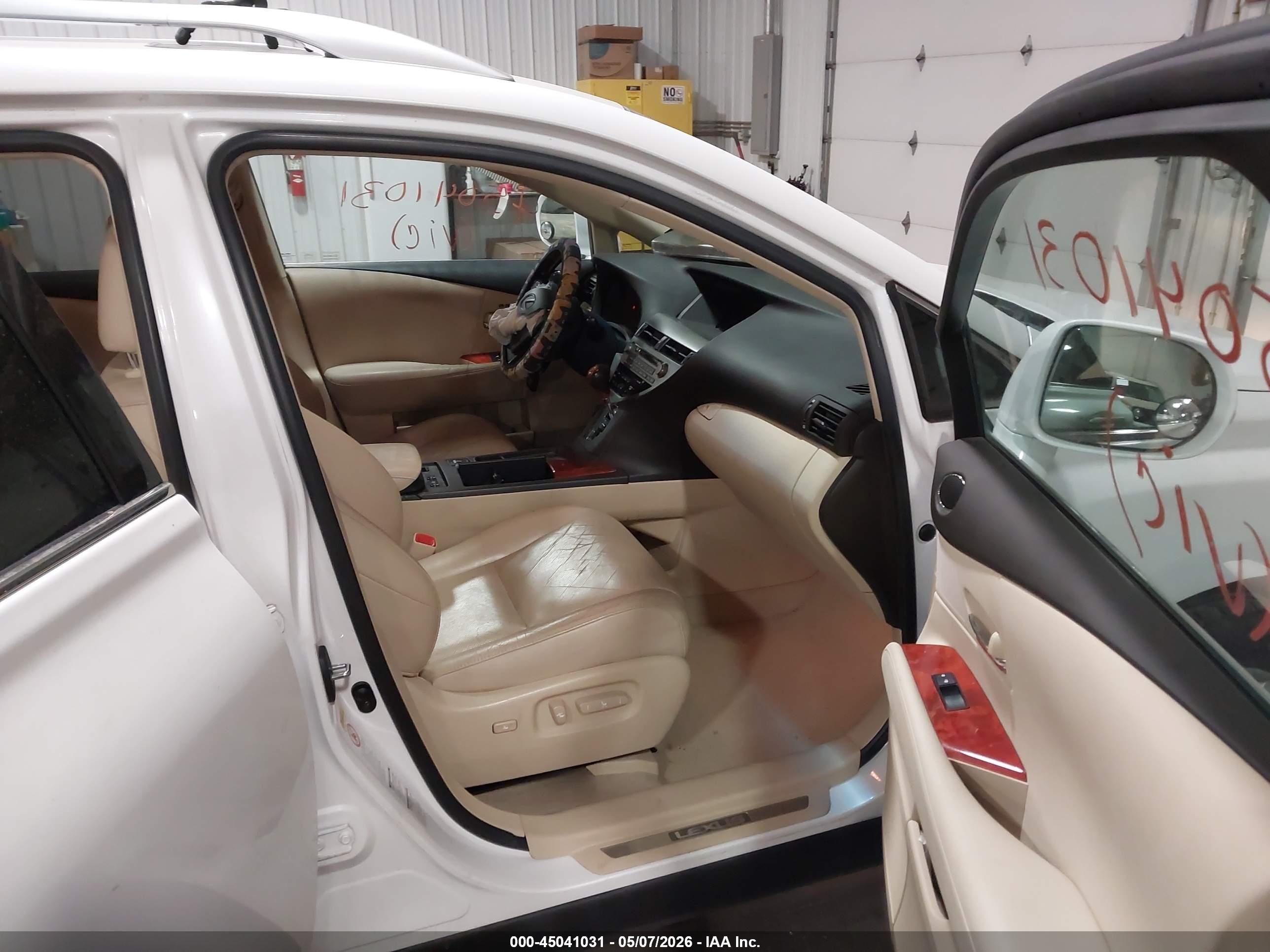 2010 Lexus Rx 350   White vin: 2T2BK1BA5AC074256
