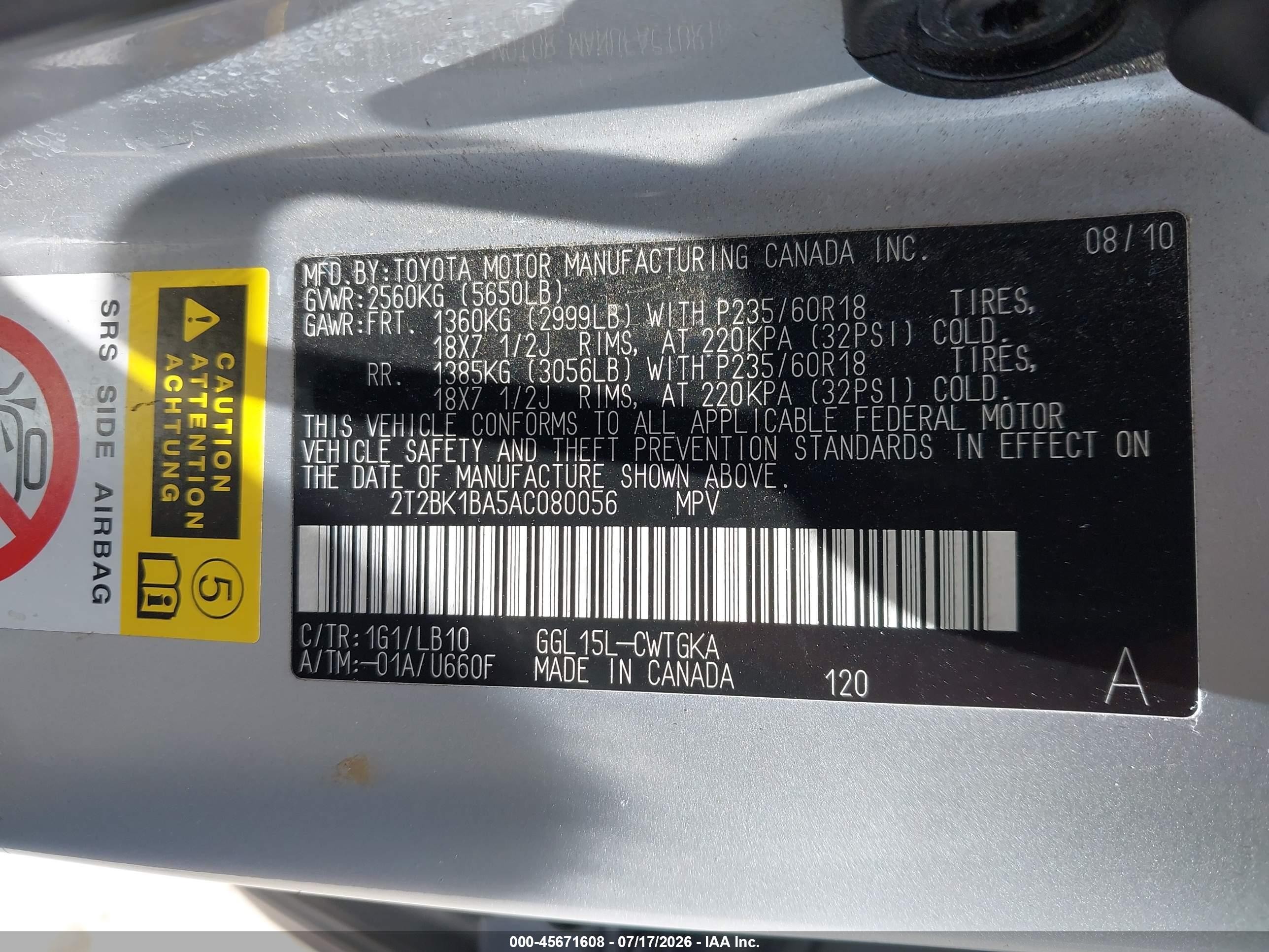 2010 Lexus Rx 350   Silver vin: 2T2BK1BA5AC080056