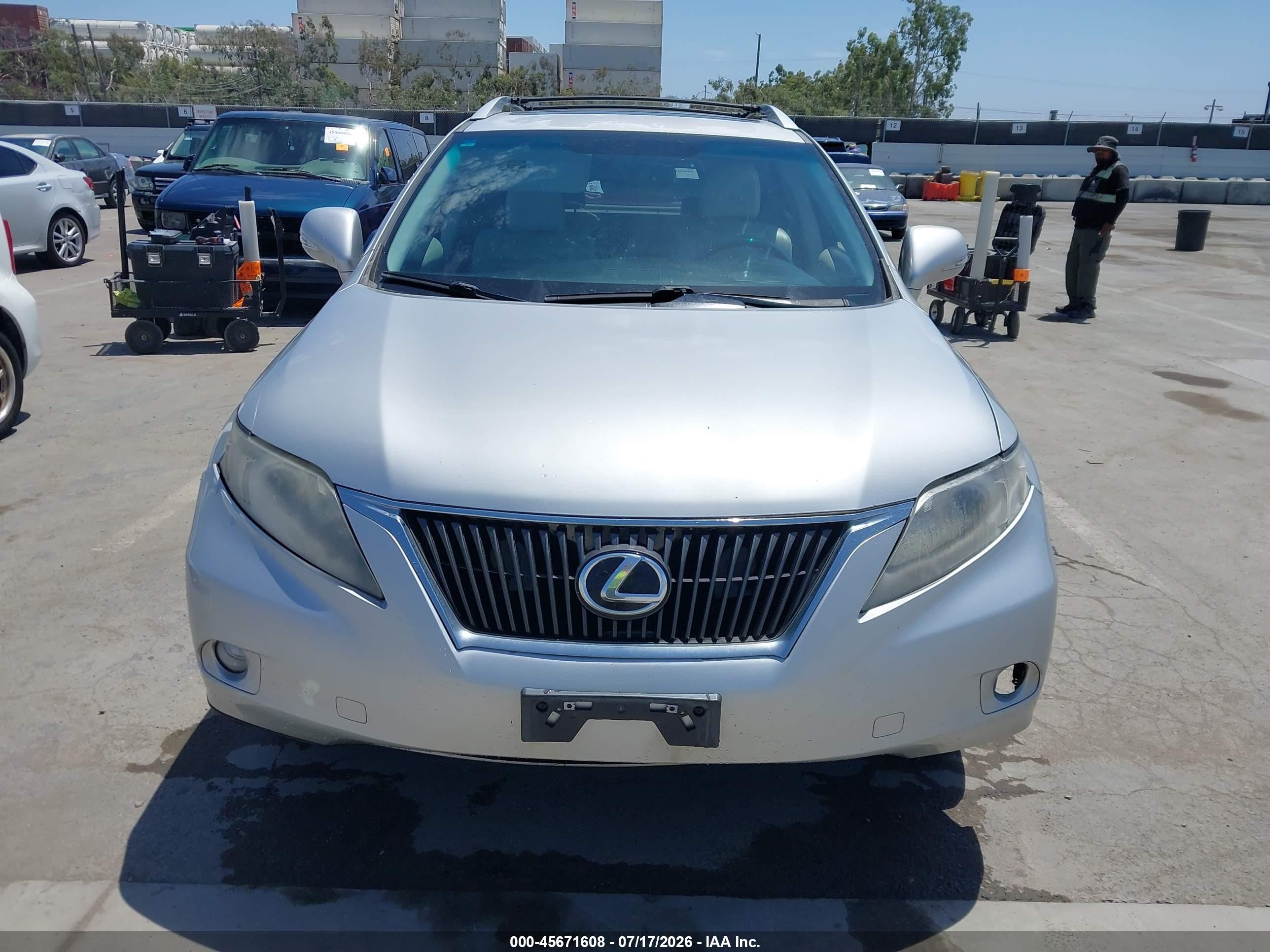 2010 Lexus Rx 350   Silver vin: 2T2BK1BA5AC080056
