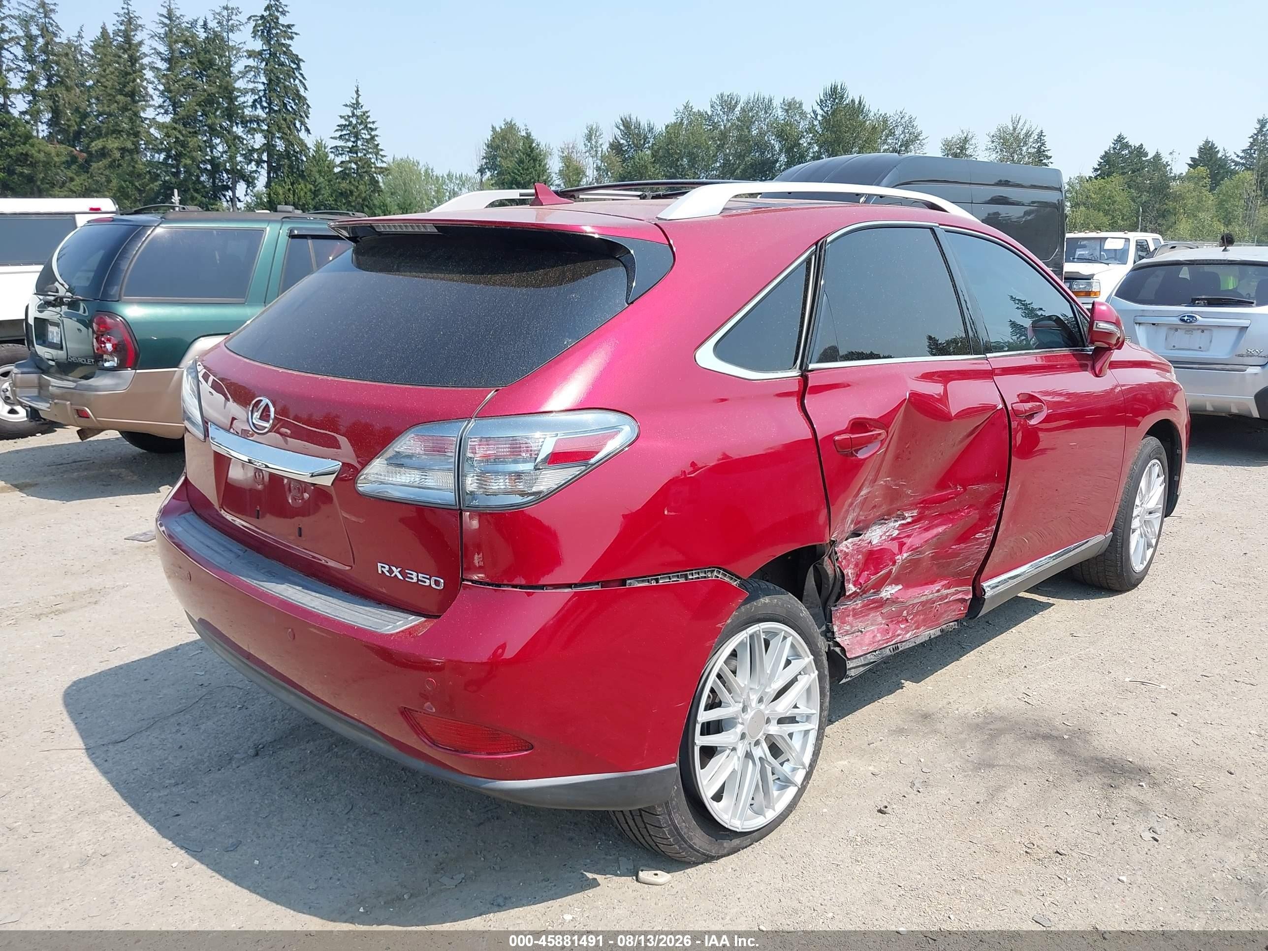 2012 Lexus Rx 350 Red vin: 2T2BK1BA5CC128626