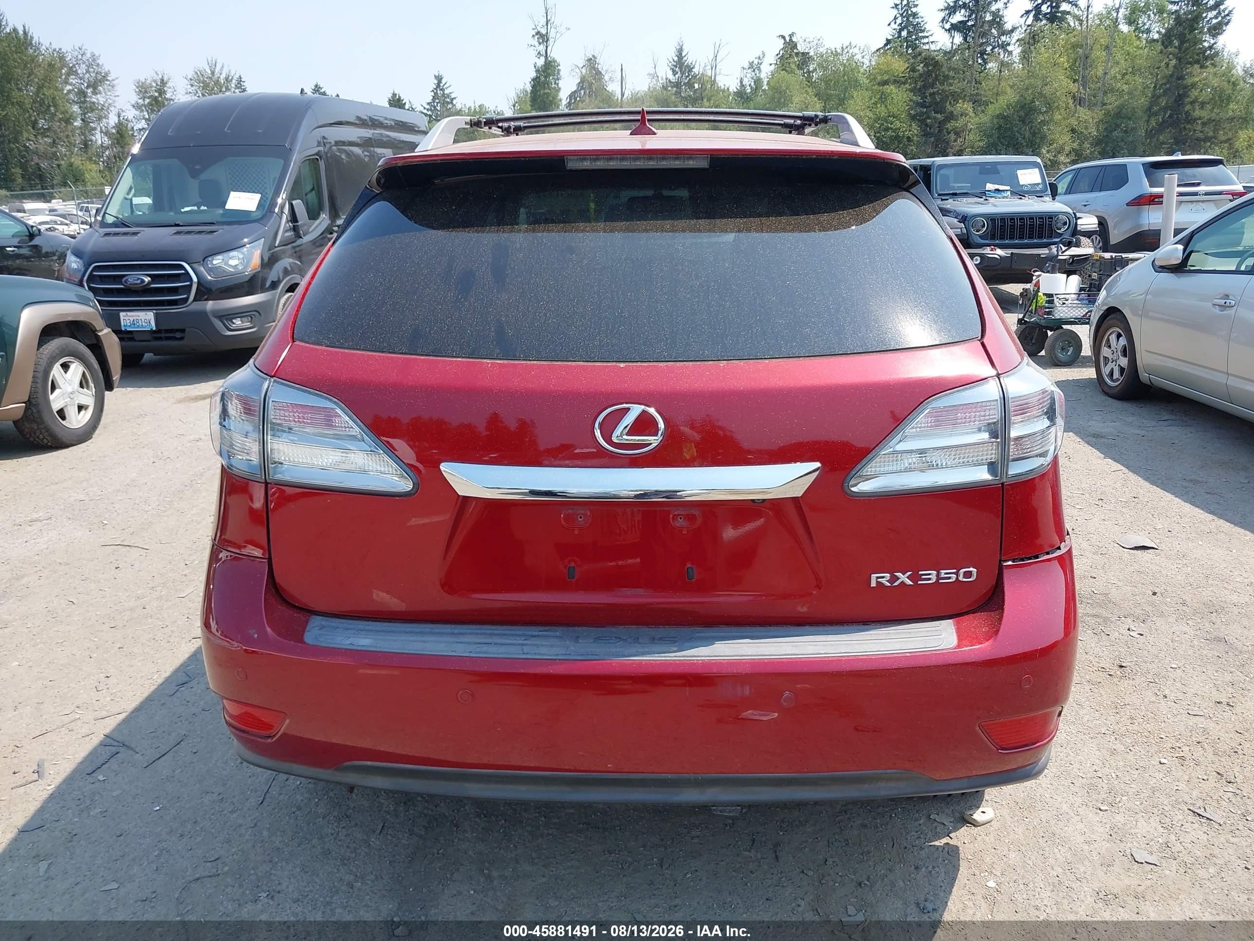 2012 Lexus Rx 350 Red vin: 2T2BK1BA5CC128626