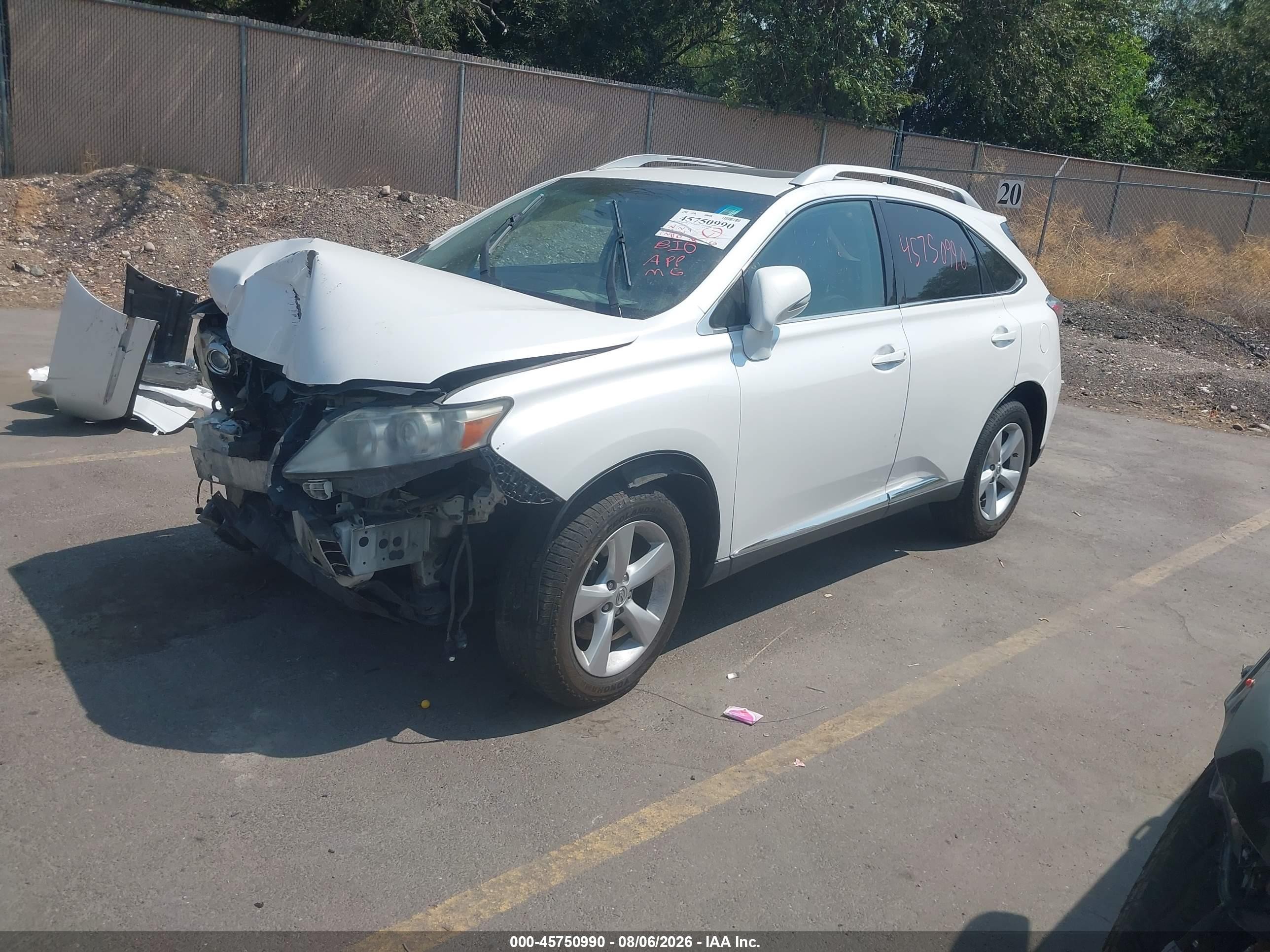 2012 Lexus Rx 350   Белый vin: 2T2BK1BA5CC137553