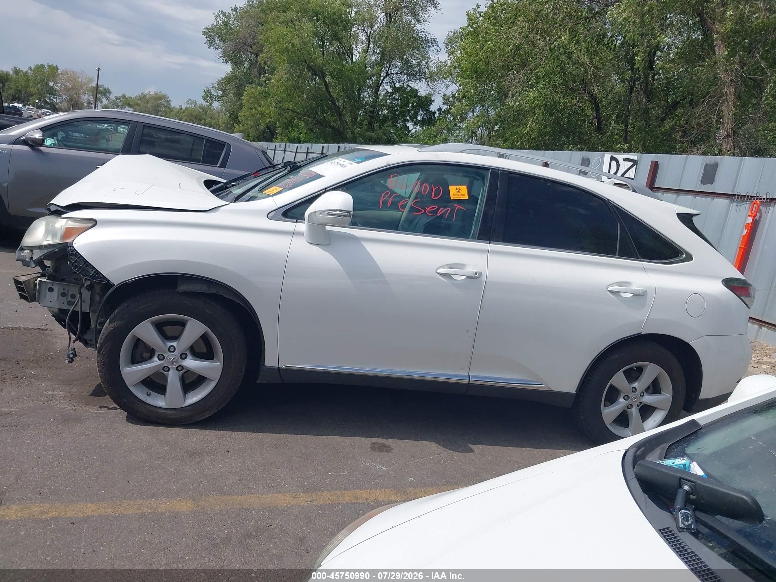 2012 Lexus Rx 350   Белый vin: 2T2BK1BA5CC137553