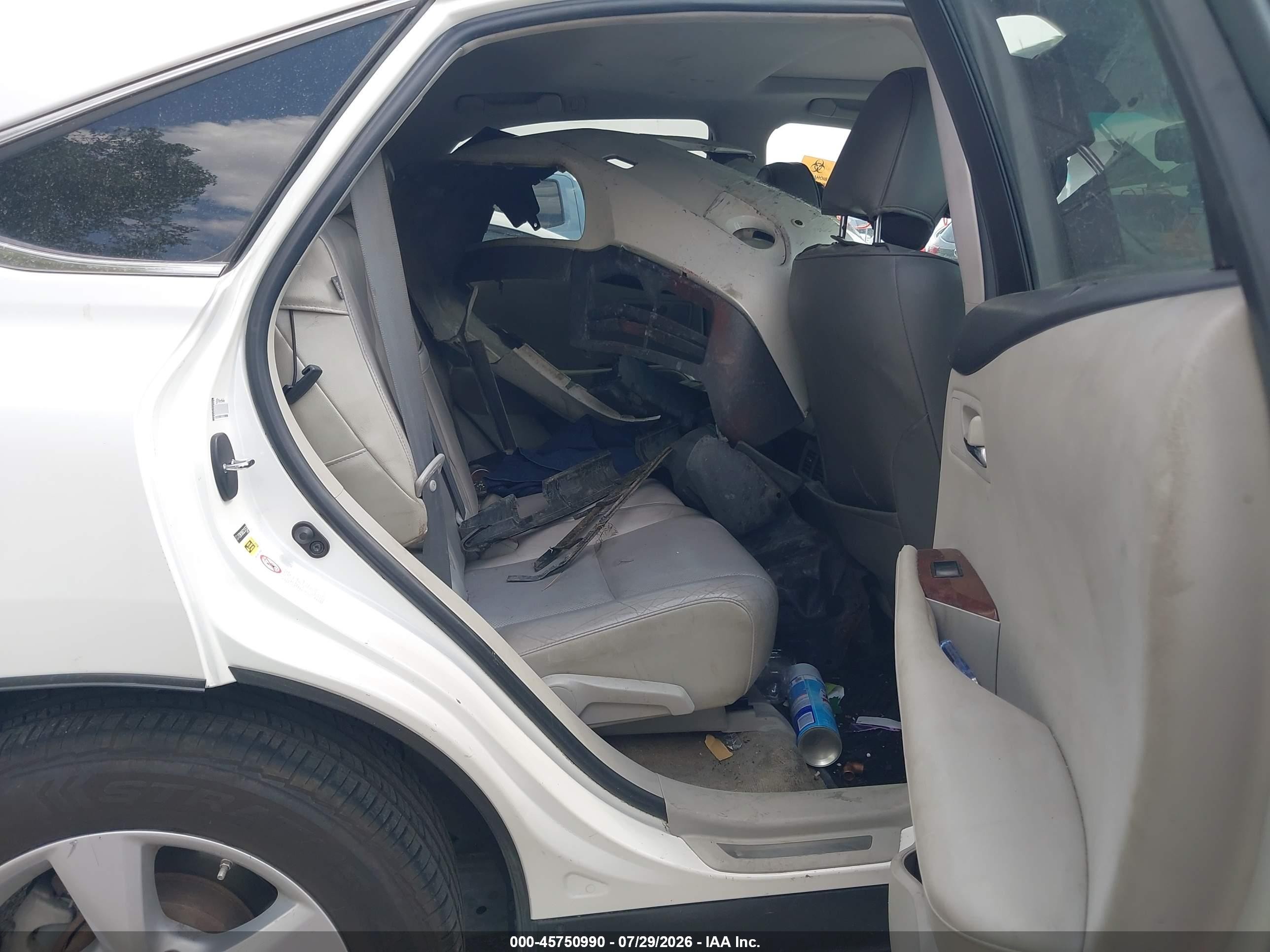2012 Lexus Rx 350   Белый vin: 2T2BK1BA5CC137553