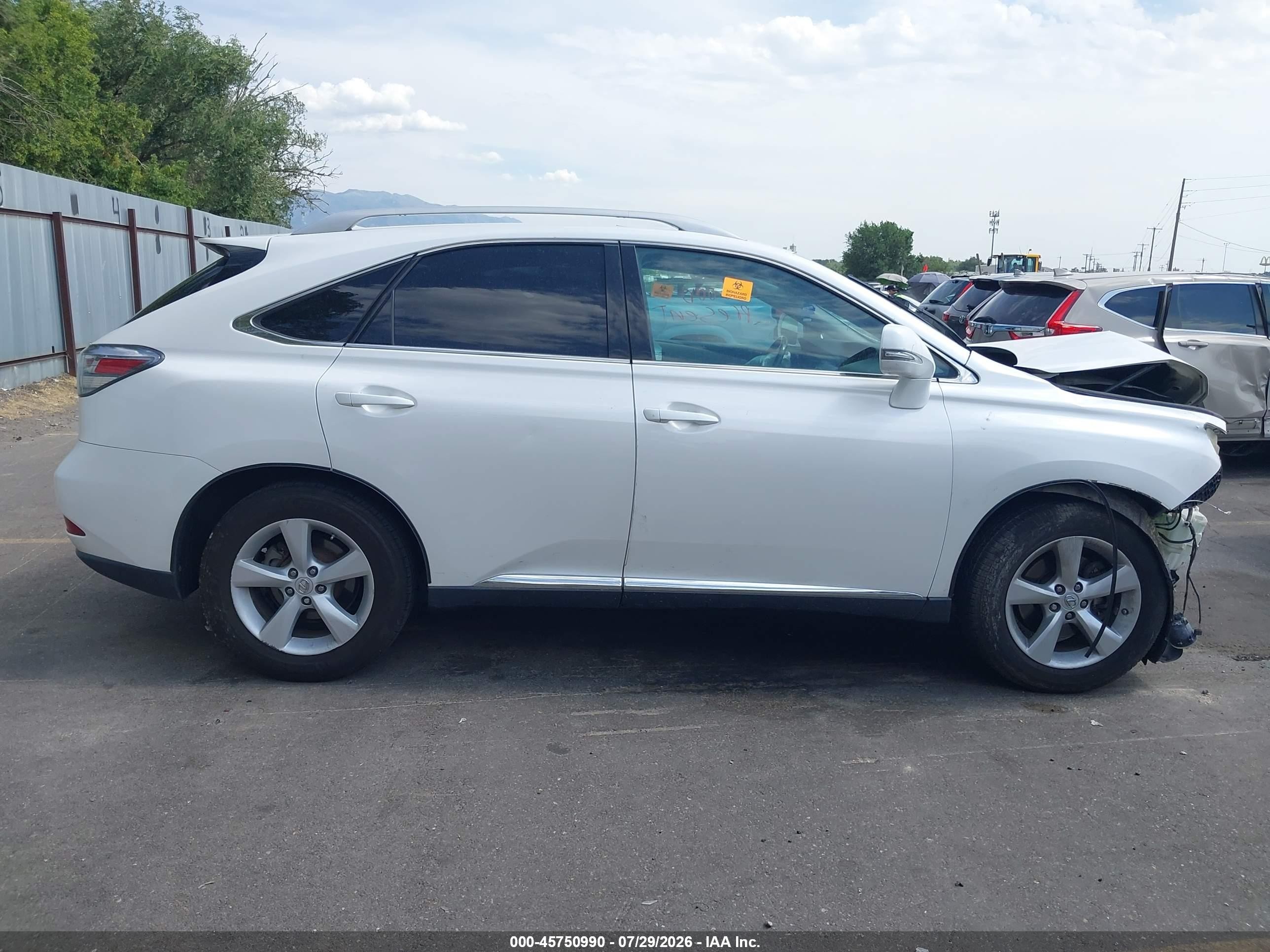 2012 Lexus Rx 350   Белый vin: 2T2BK1BA5CC137553