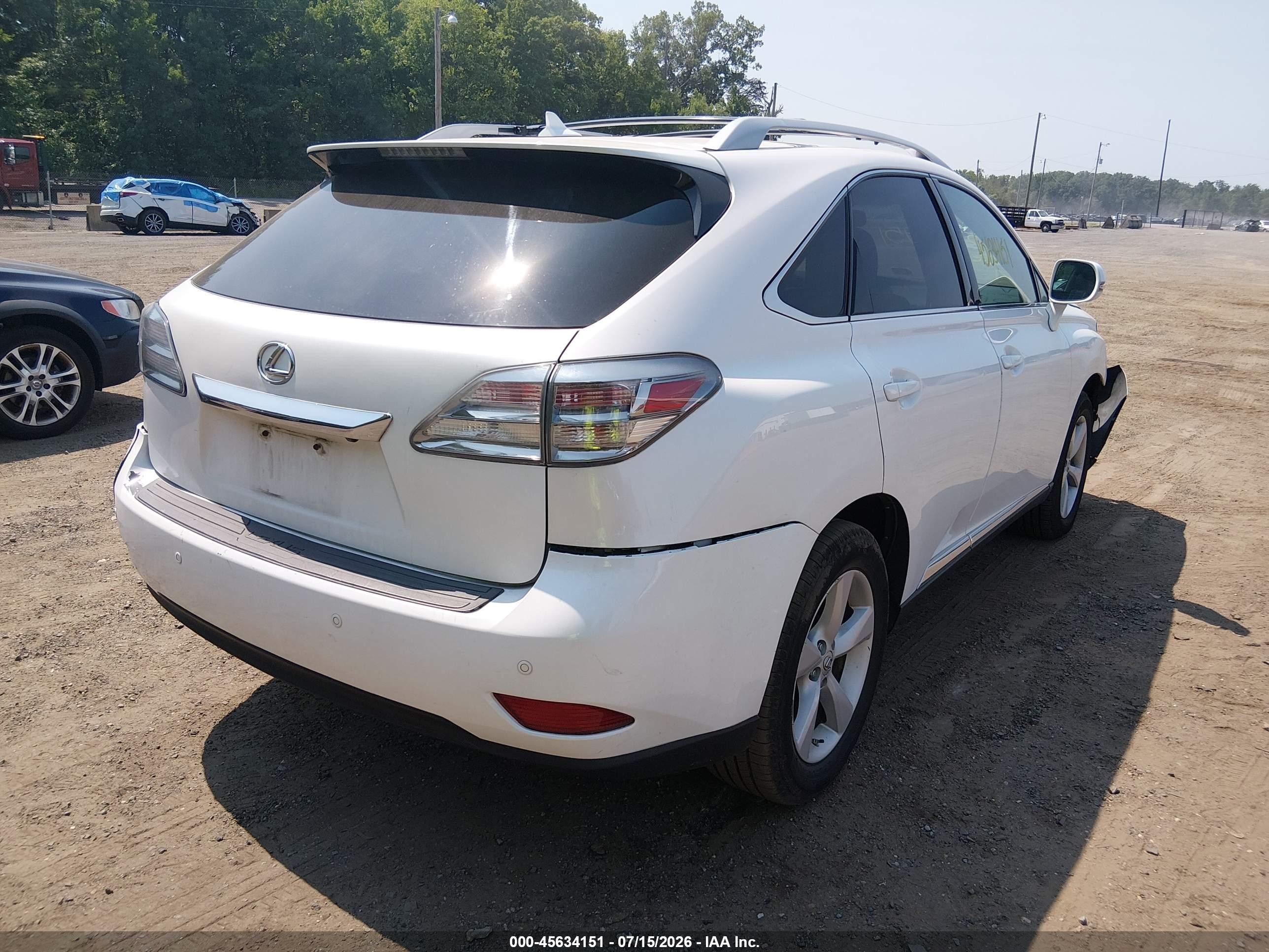 2012 Lexus Rx 350   White vin: 2T2BK1BA5CC142624