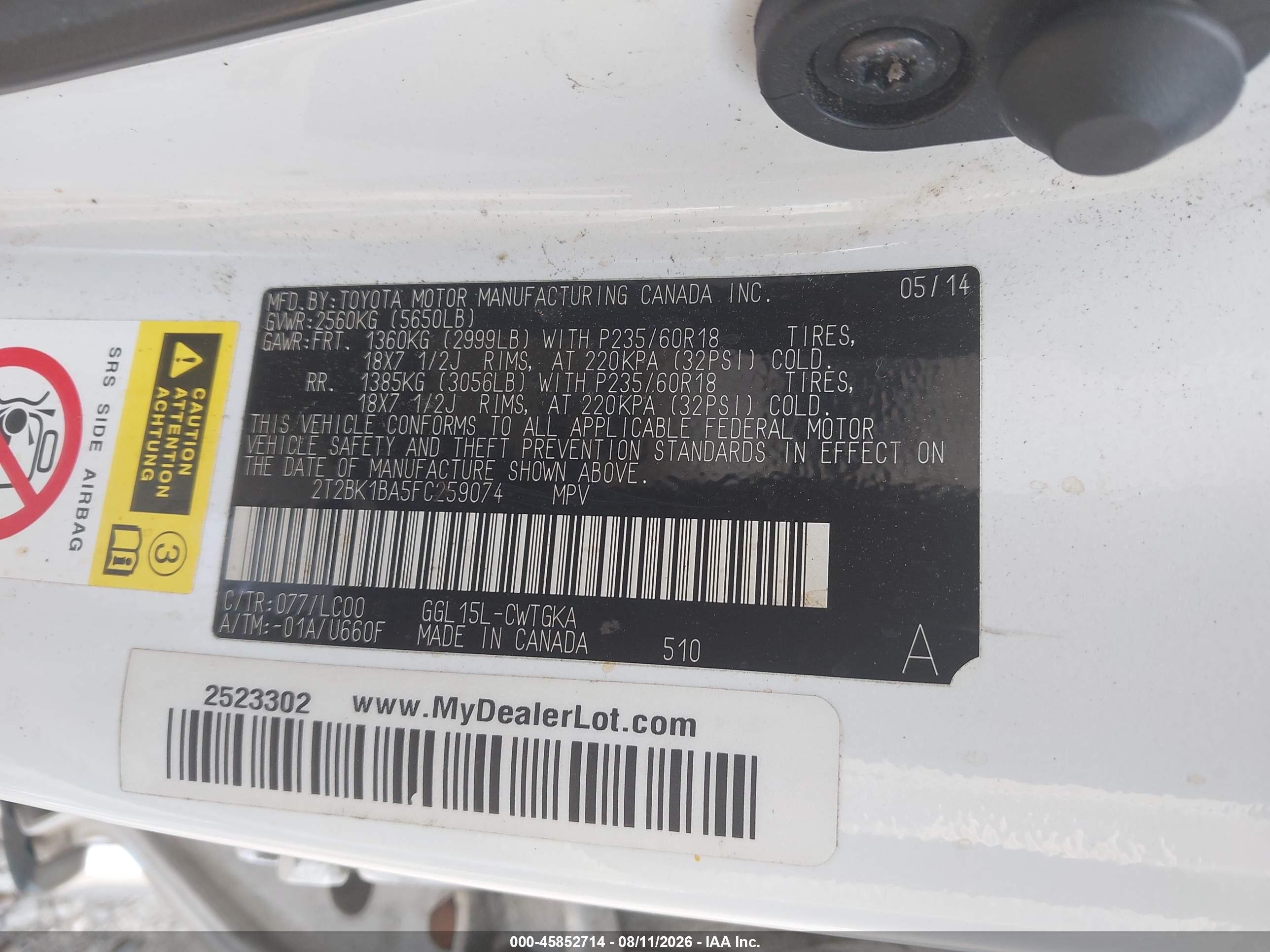 2015 Lexus Rx 350   White vin: 2T2BK1BA5FC259074