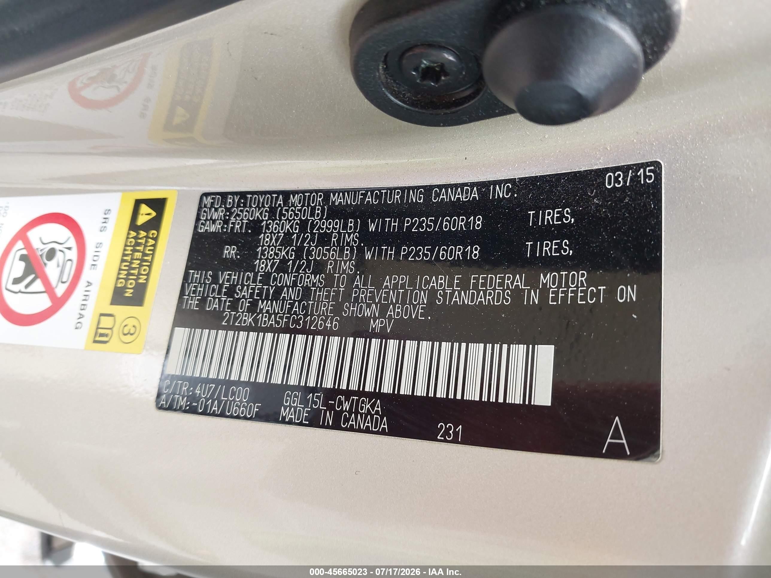 2015 Lexus Rx 350   Beige vin: 2T2BK1BA5FC312646