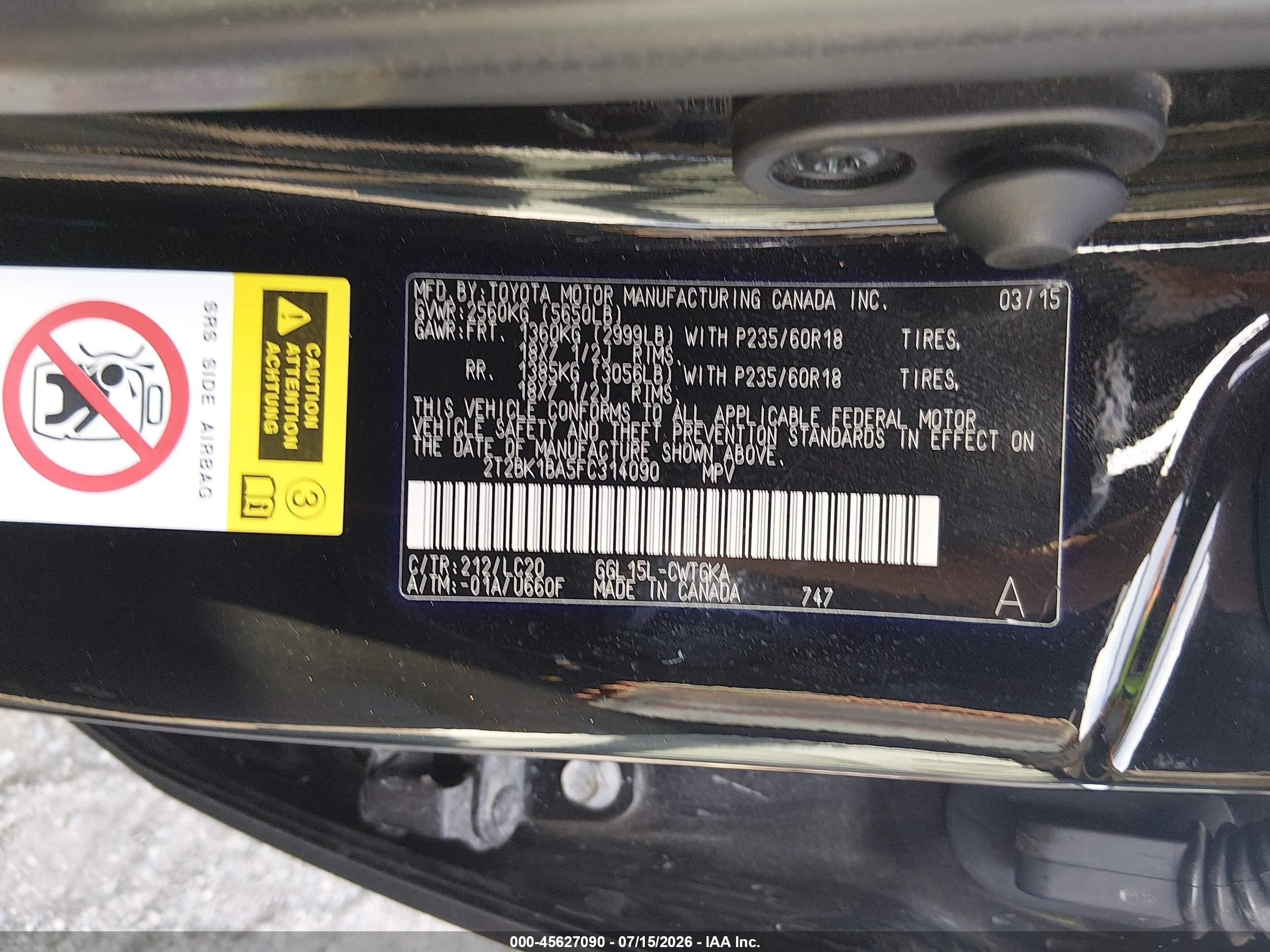 2015 Lexus Rx 350   Black vin: 2T2BK1BA5FC314090