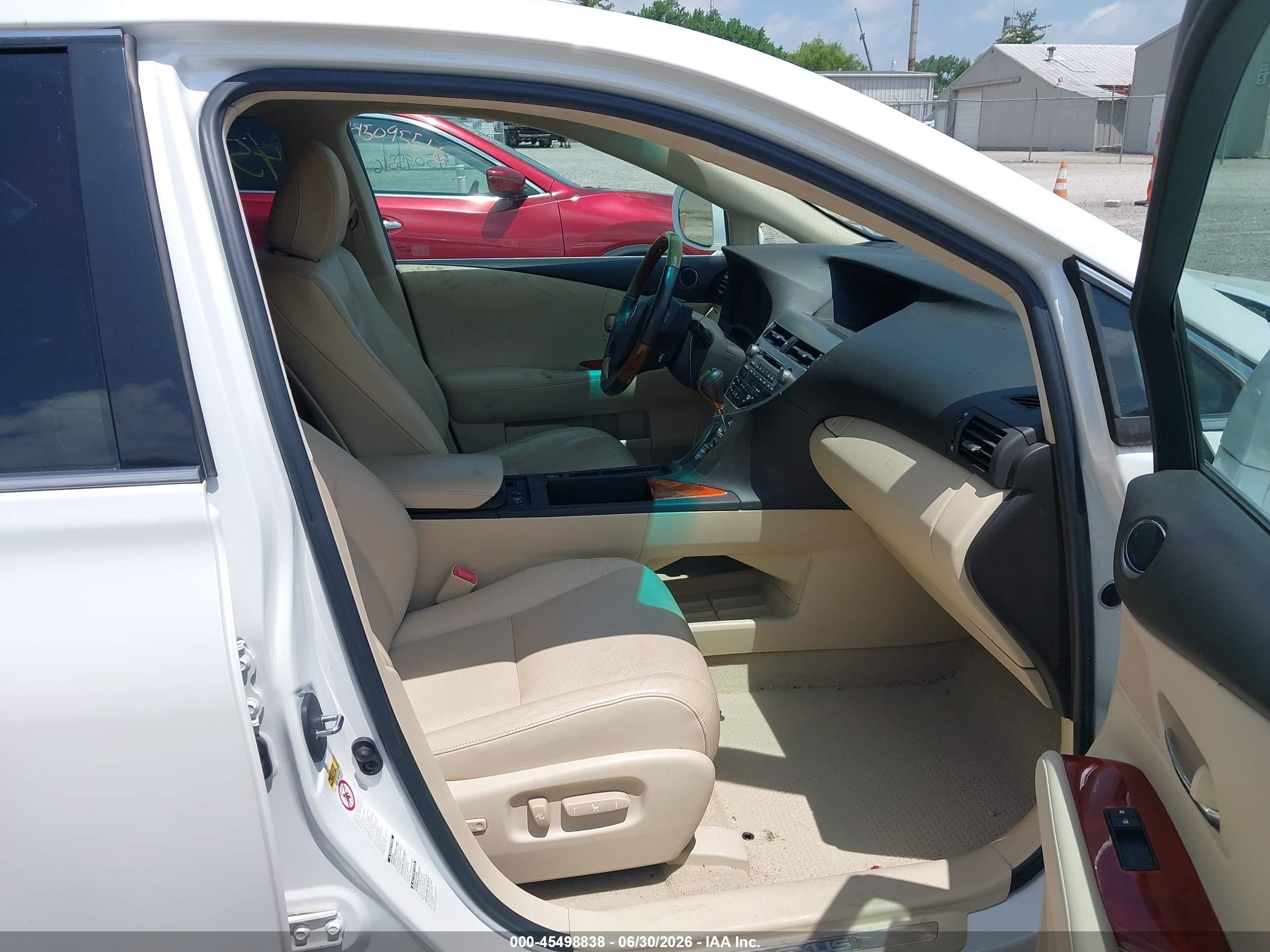 2010 Lexus Rx 350   White vin: 2T2BK1BA6AC006807