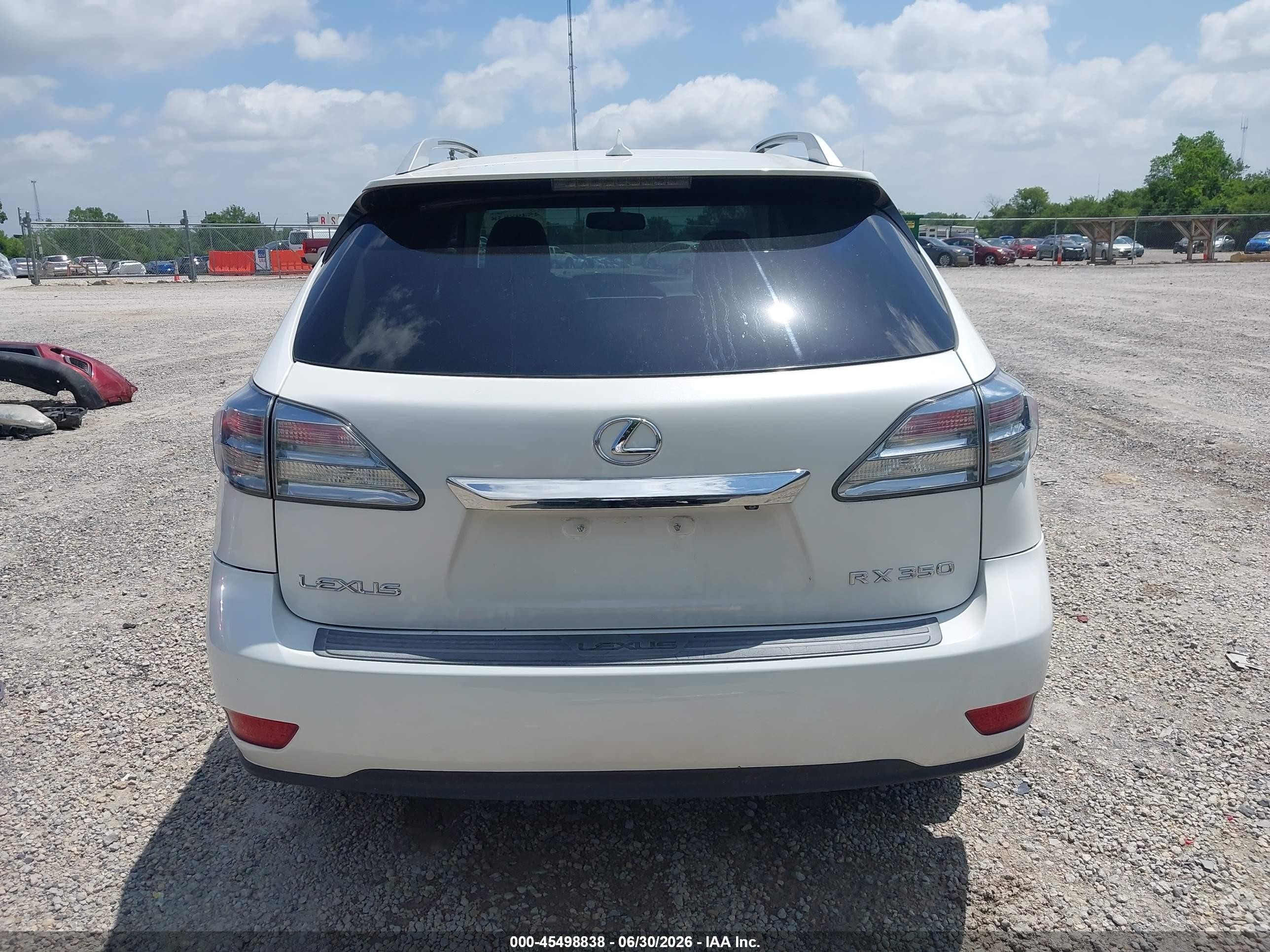 2010 Lexus Rx 350   White vin: 2T2BK1BA6AC006807