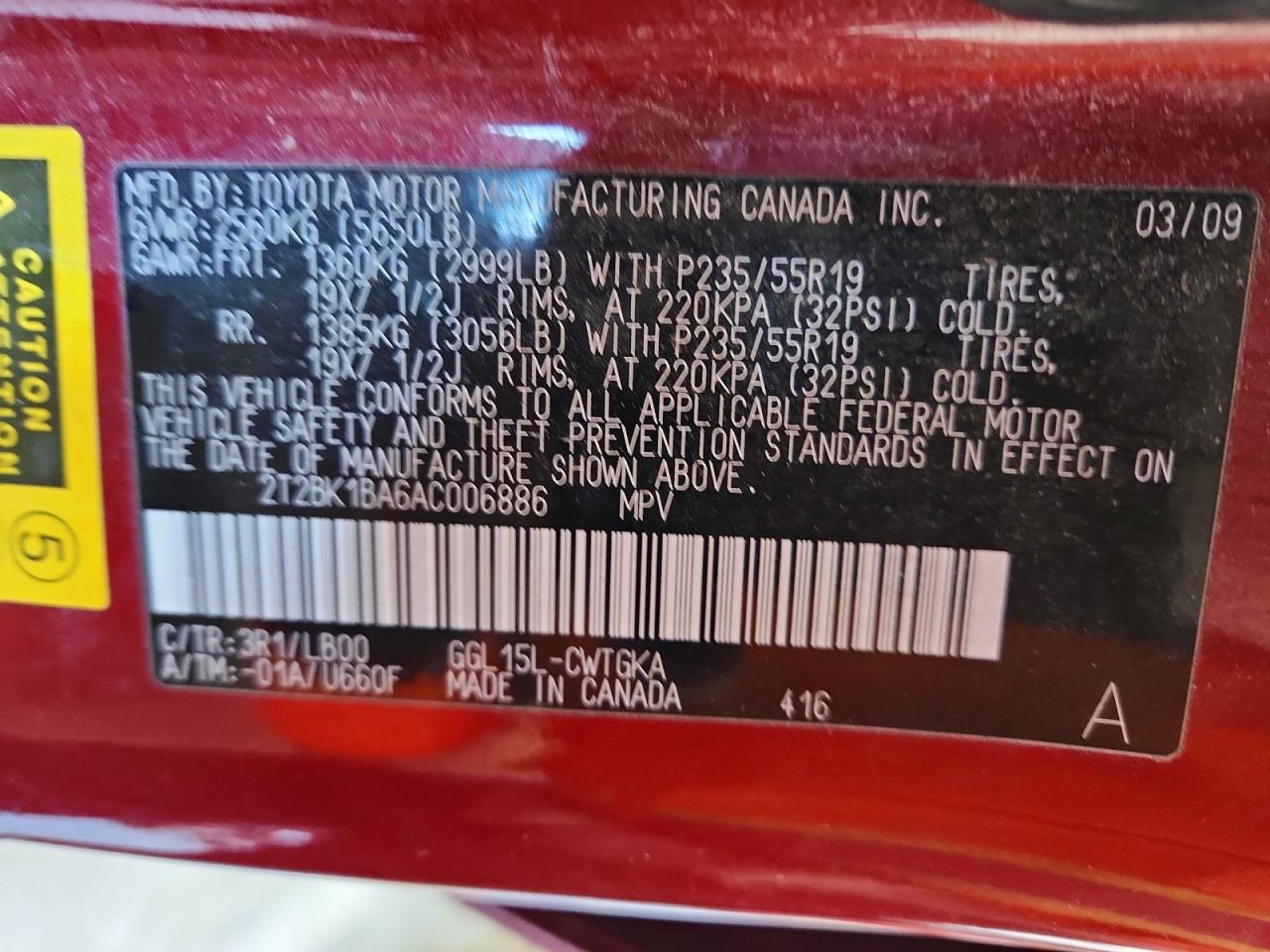 2010 Lexus Rx 350 Burgundy vin: 2T2BK1BA6AC006886