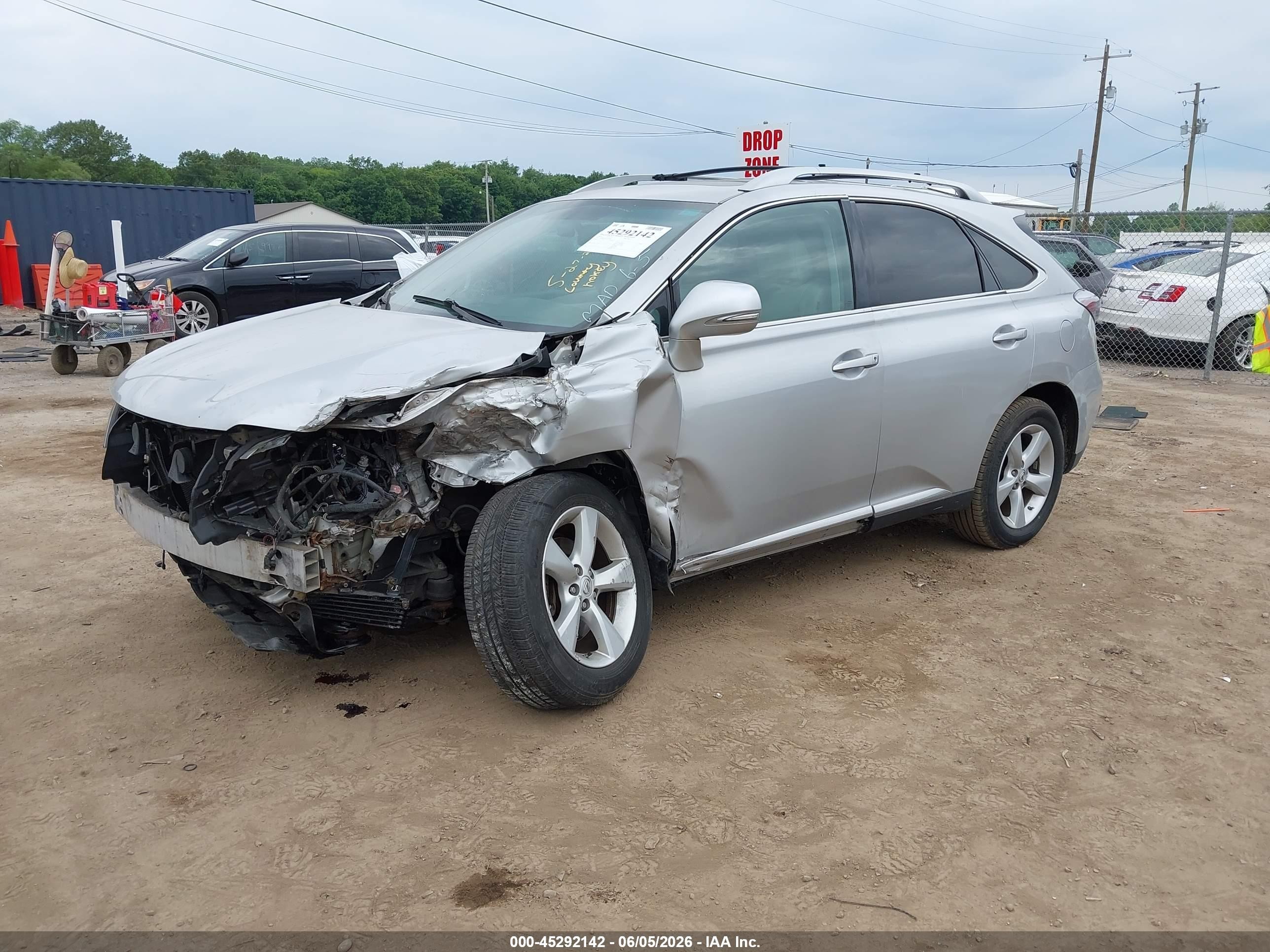 2010 Lexus Rx 350   Silver vin: 2T2BK1BA6AC019072