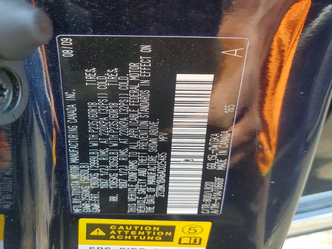 2010 Lexus Rx 350 Blue vin: 2T2BK1BA6AC025485