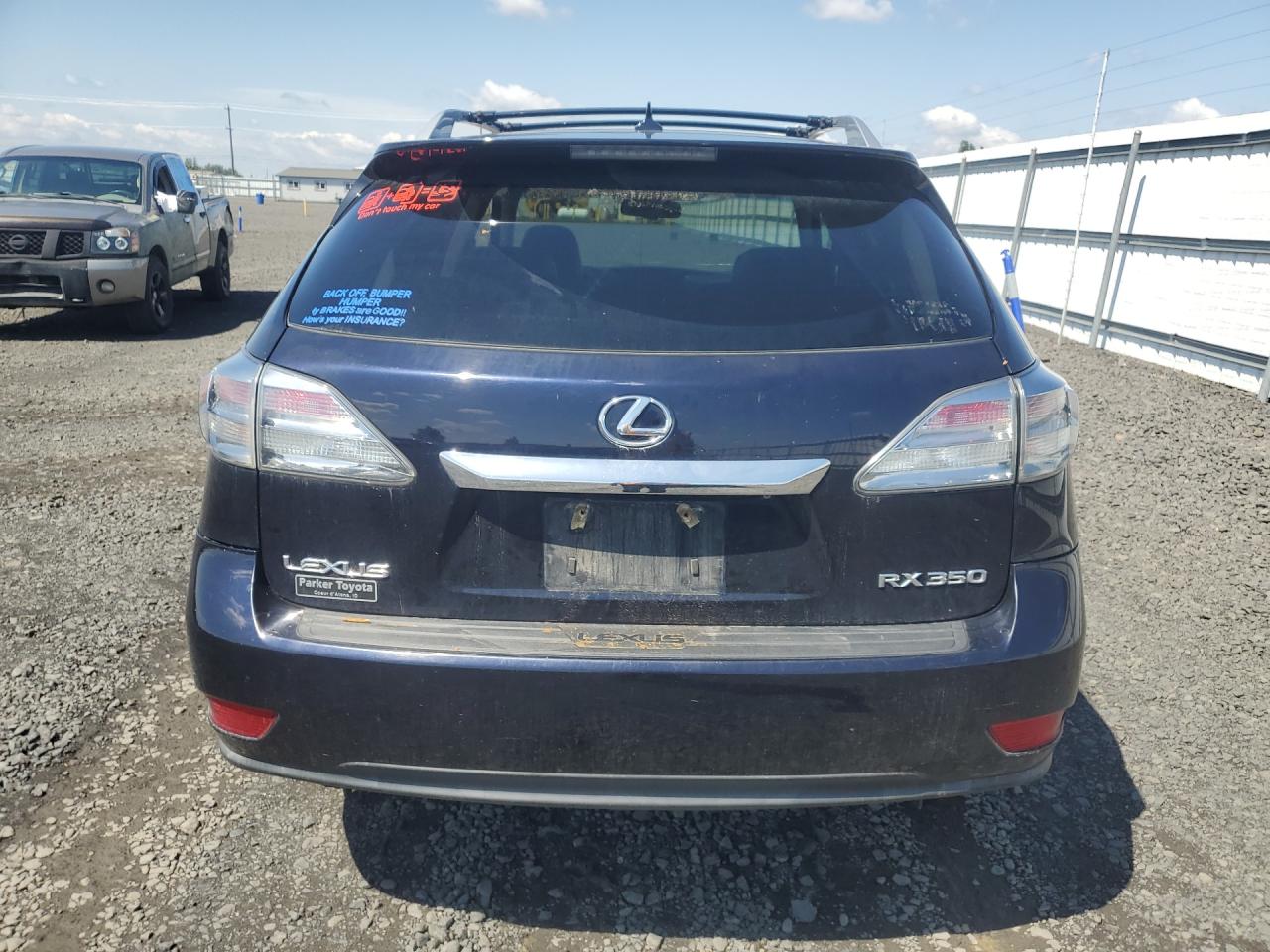 2010 Lexus Rx 350 Blue vin: 2T2BK1BA6AC025485 Damage: Right Tail Light, Faded, Repair Required