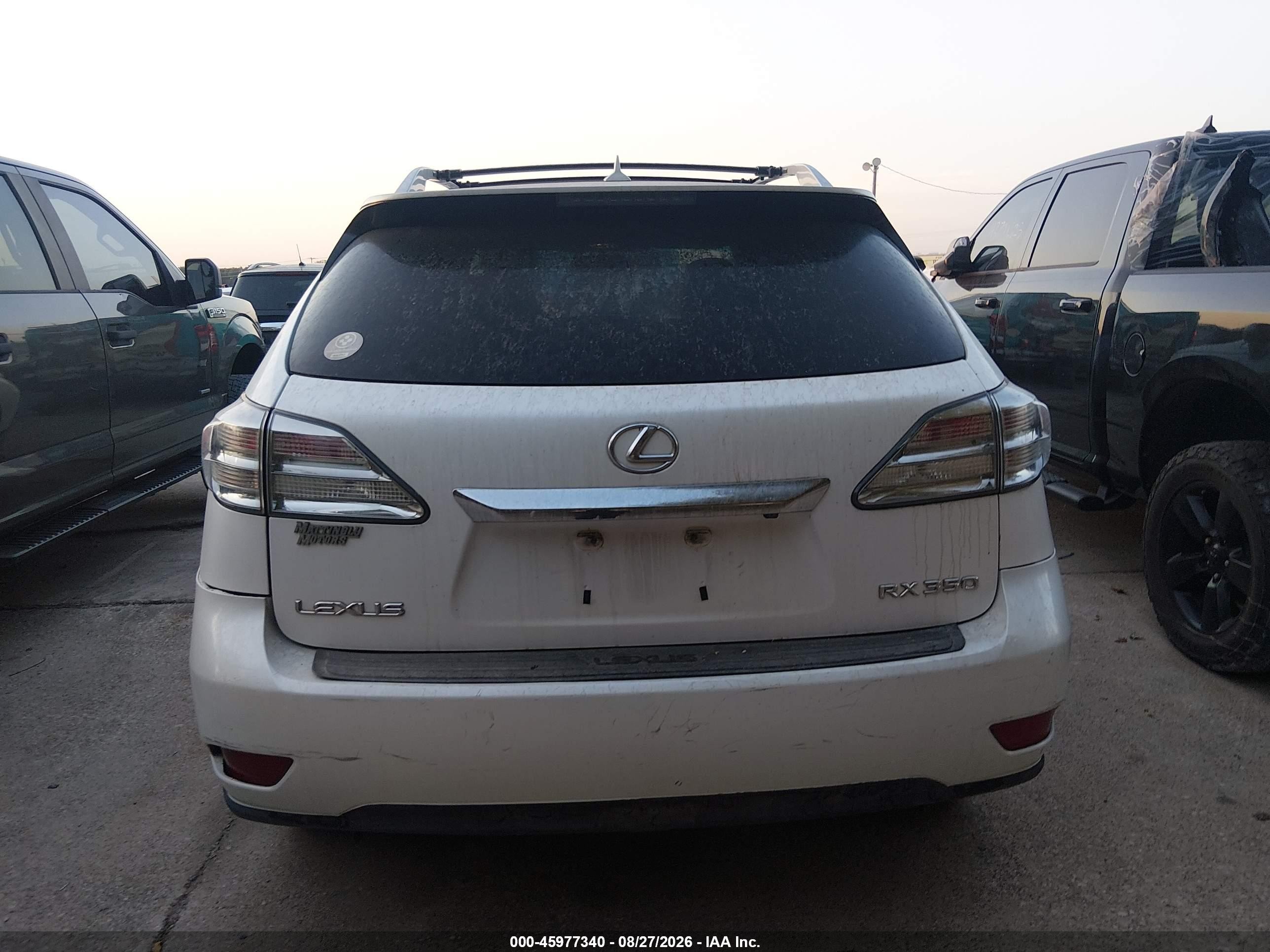 2010 Lexus Rx 350   White vin: 2T2BK1BA6AC053321
