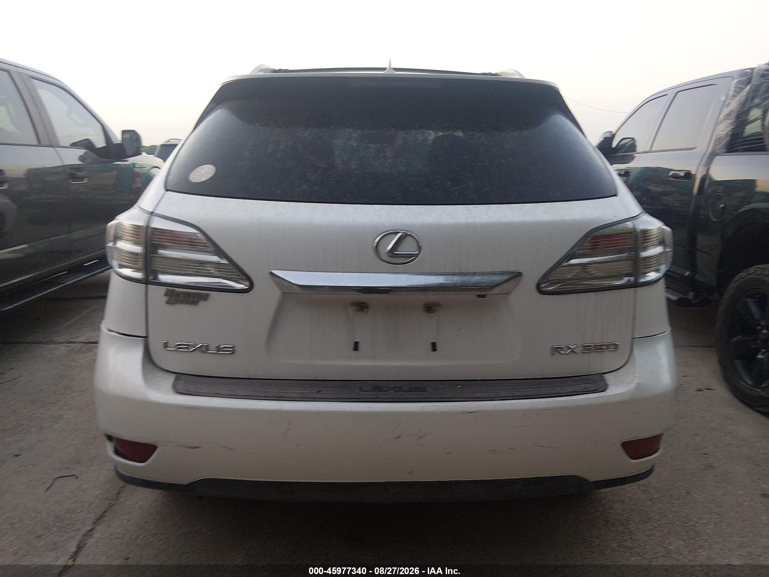 2010 Lexus Rx 350   White vin: 2T2BK1BA6AC053321