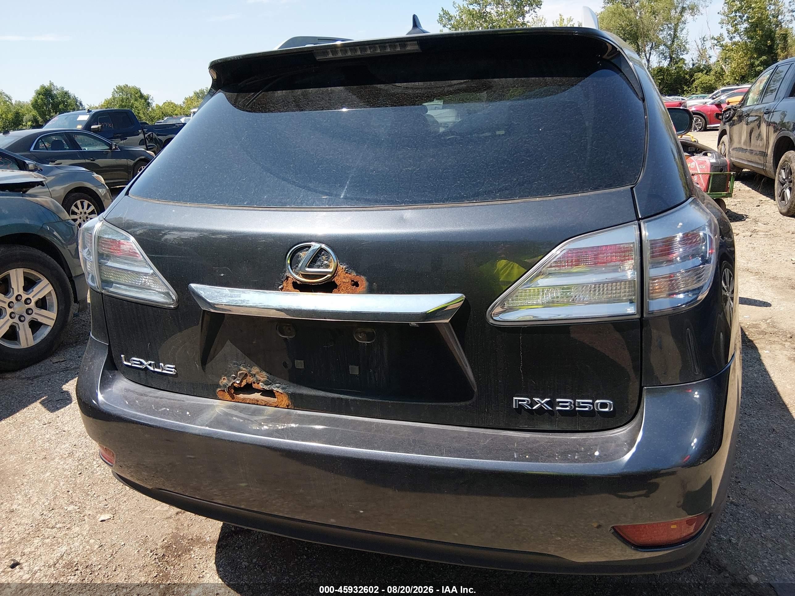 2010 Lexus Rx 350 Серый vin: 2T2BK1BA6AC077831