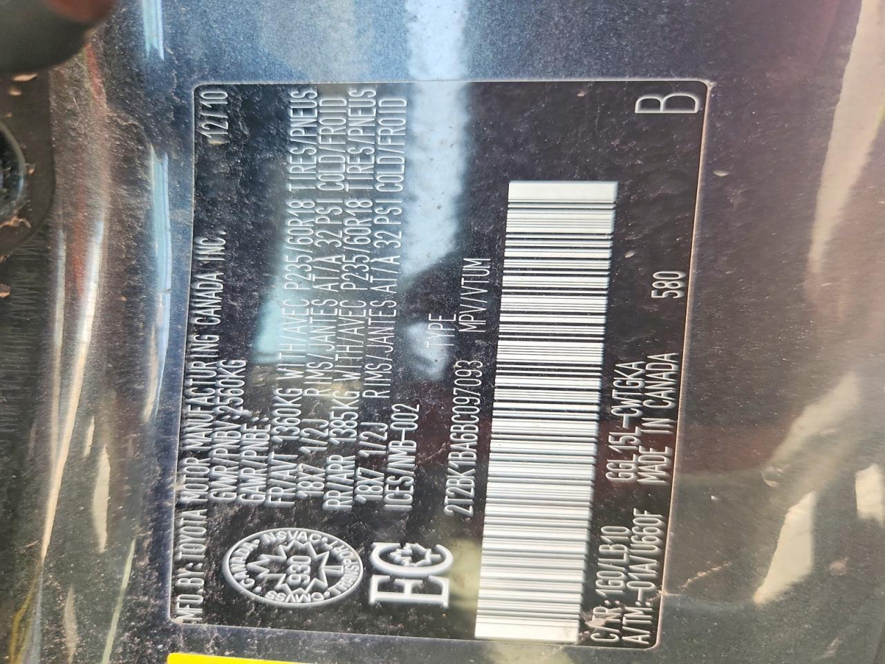 2011 Lexus Rx 350 Charcoal vin: 2T2BK1BA6BC097093