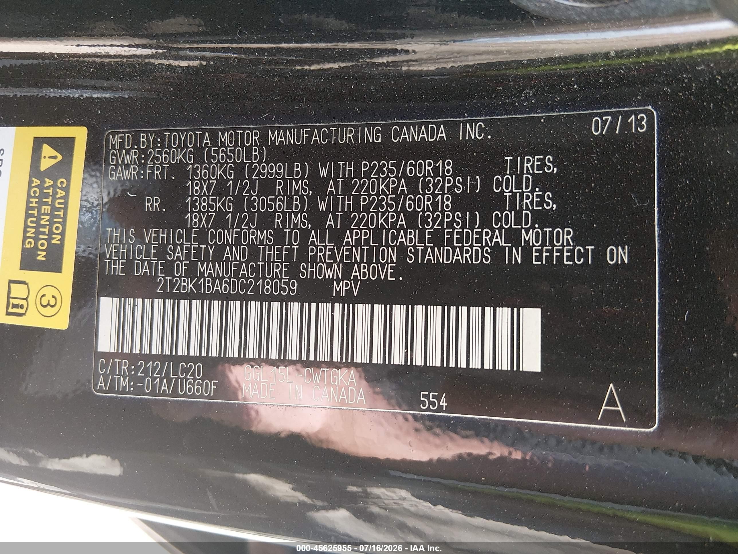 2013 Lexus Rx 350   Black vin: 2T2BK1BA6DC218059