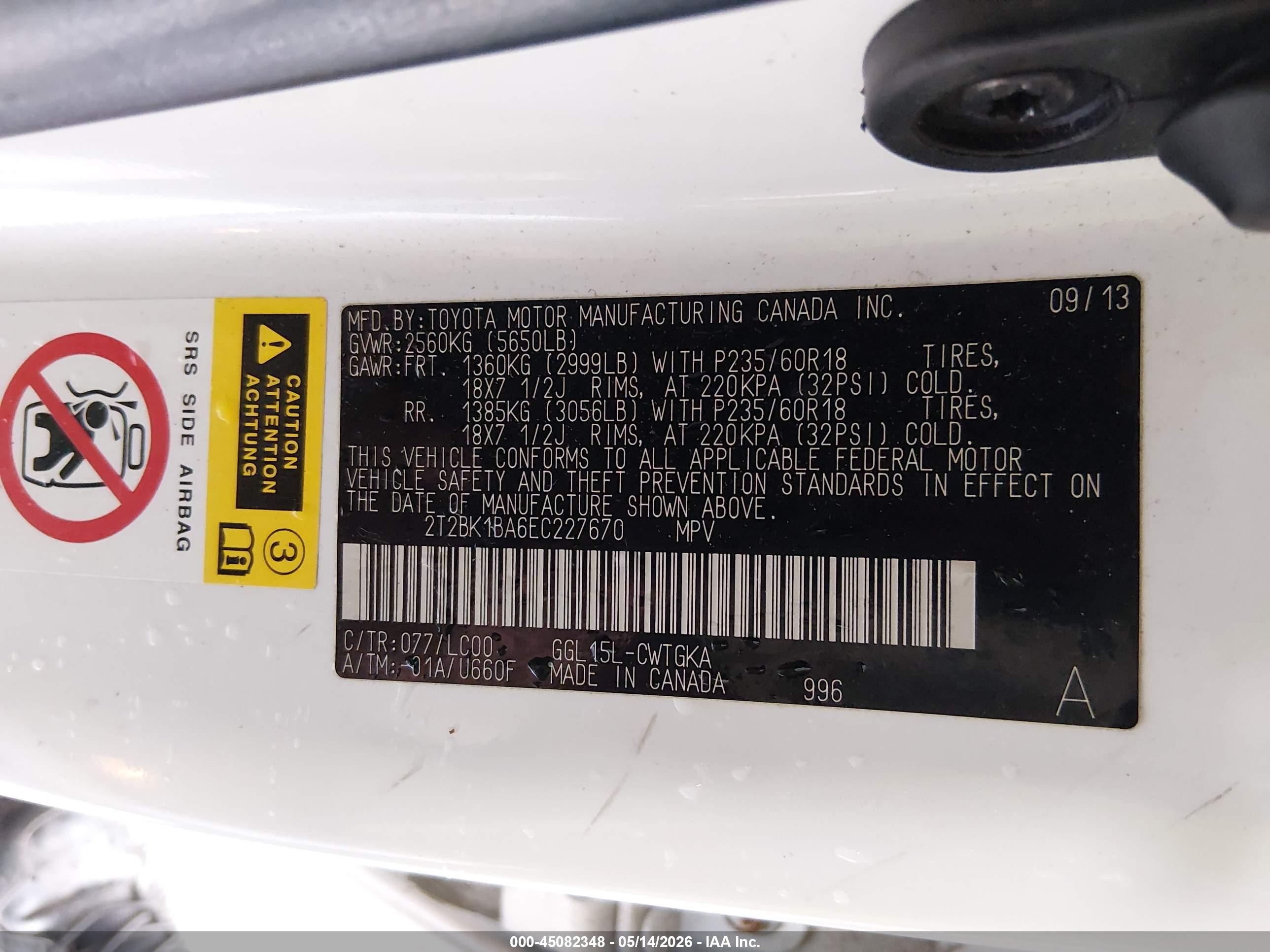 2014 Lexus Rx 350   White vin: 2T2BK1BA6EC227670