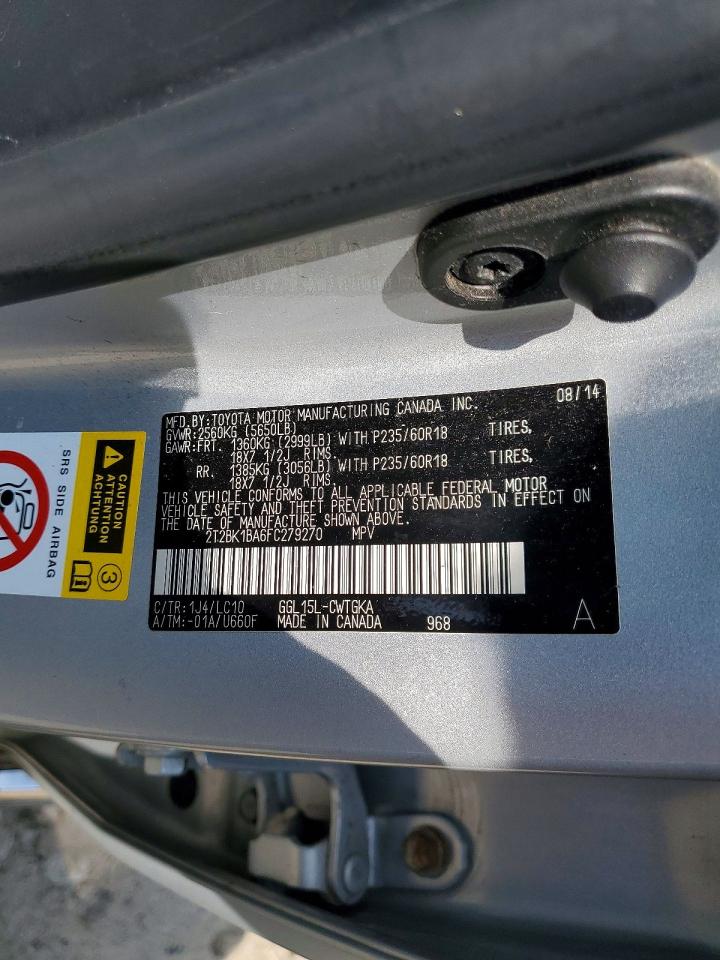 2015 Lexus Rx 350 Base Silver vin: 2T2BK1BA6FC279270