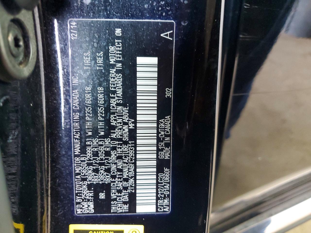2015 Lexus Rx 350 Base Black vin: 2T2BK1BA6FC299311