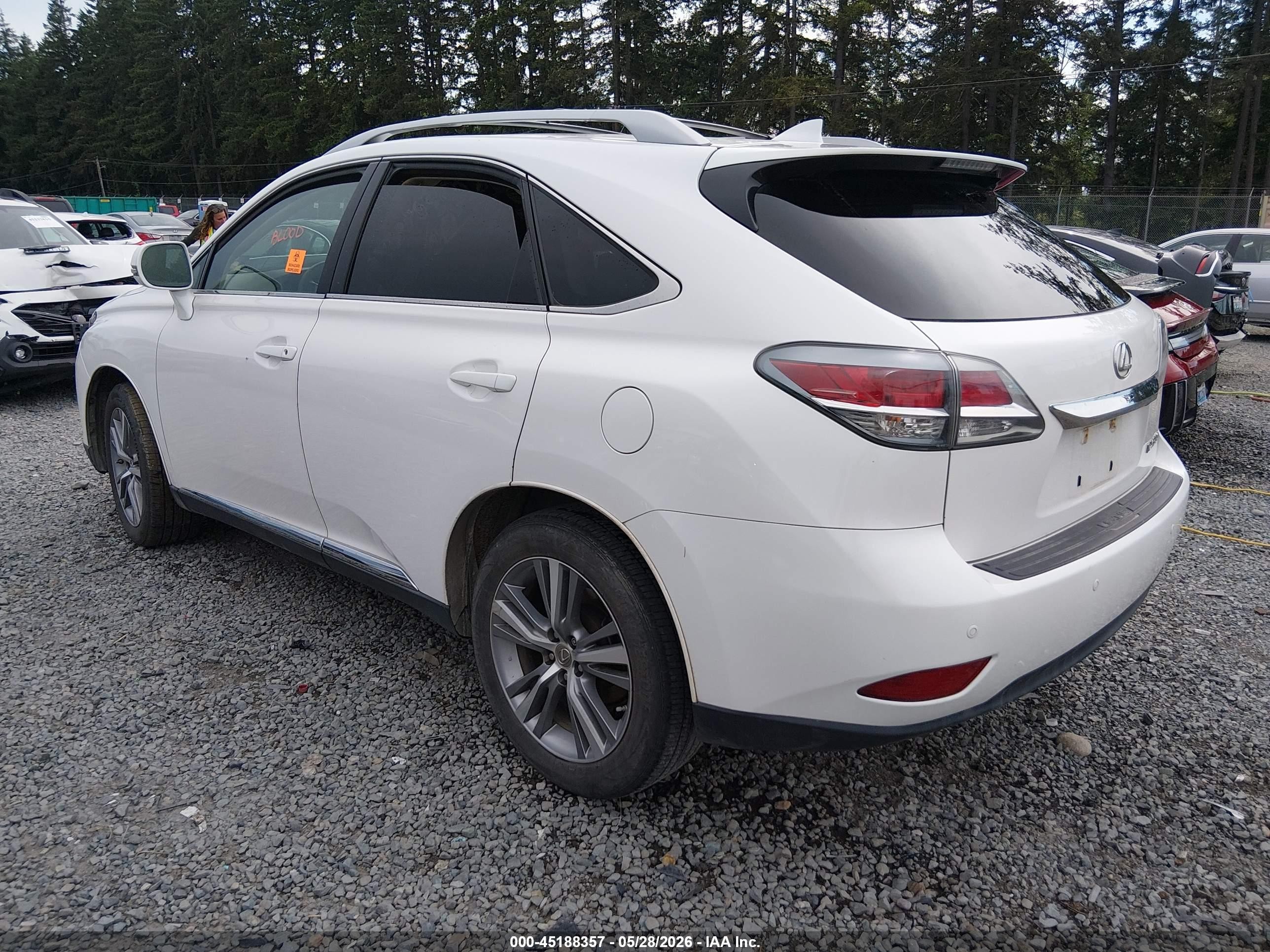 2015 Lexus Rx 350   White vin: 2T2BK1BA6FC327057