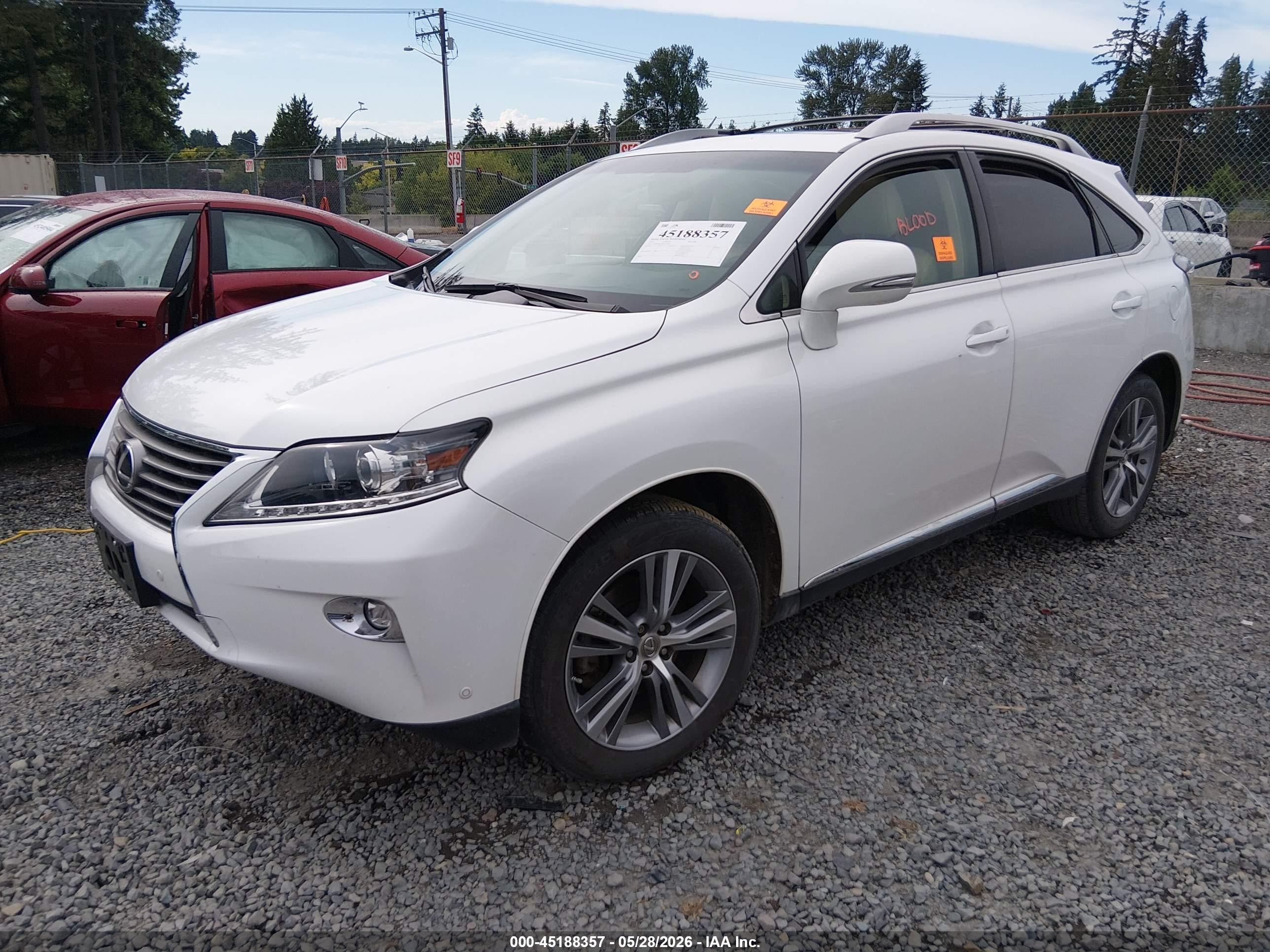 2015 Lexus Rx 350   White vin: 2T2BK1BA6FC327057