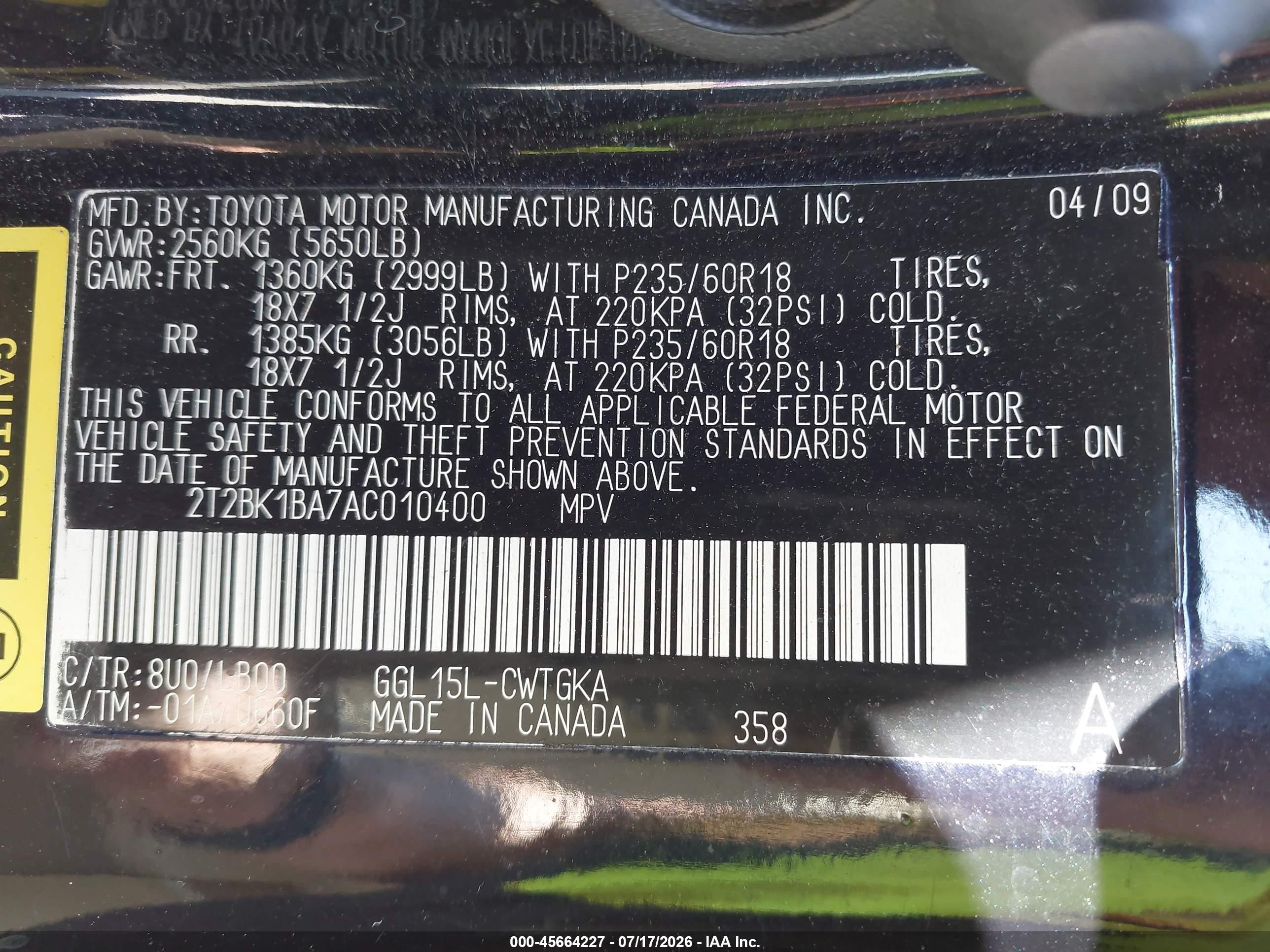 2010 Lexus Rx 350 Blue vin: 2T2BK1BA7AC010400