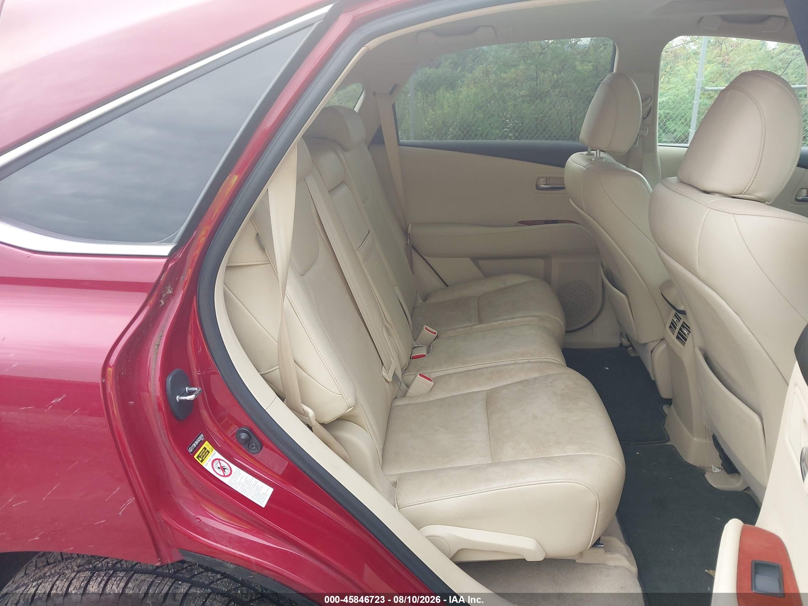 2010 Lexus Rx 350   Red vin: 2T2BK1BA7AC028749