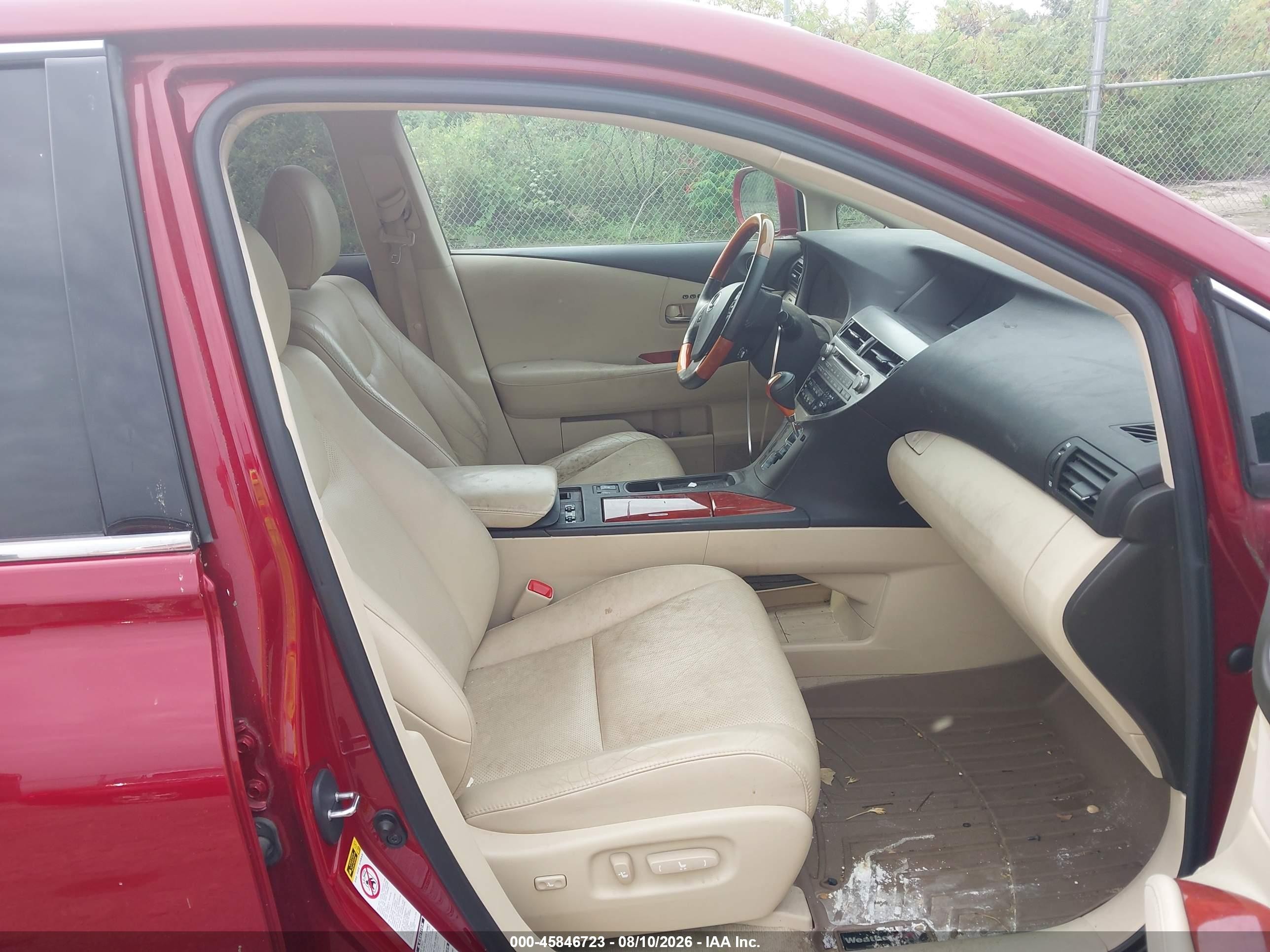 2010 Lexus Rx 350   Red vin: 2T2BK1BA7AC028749