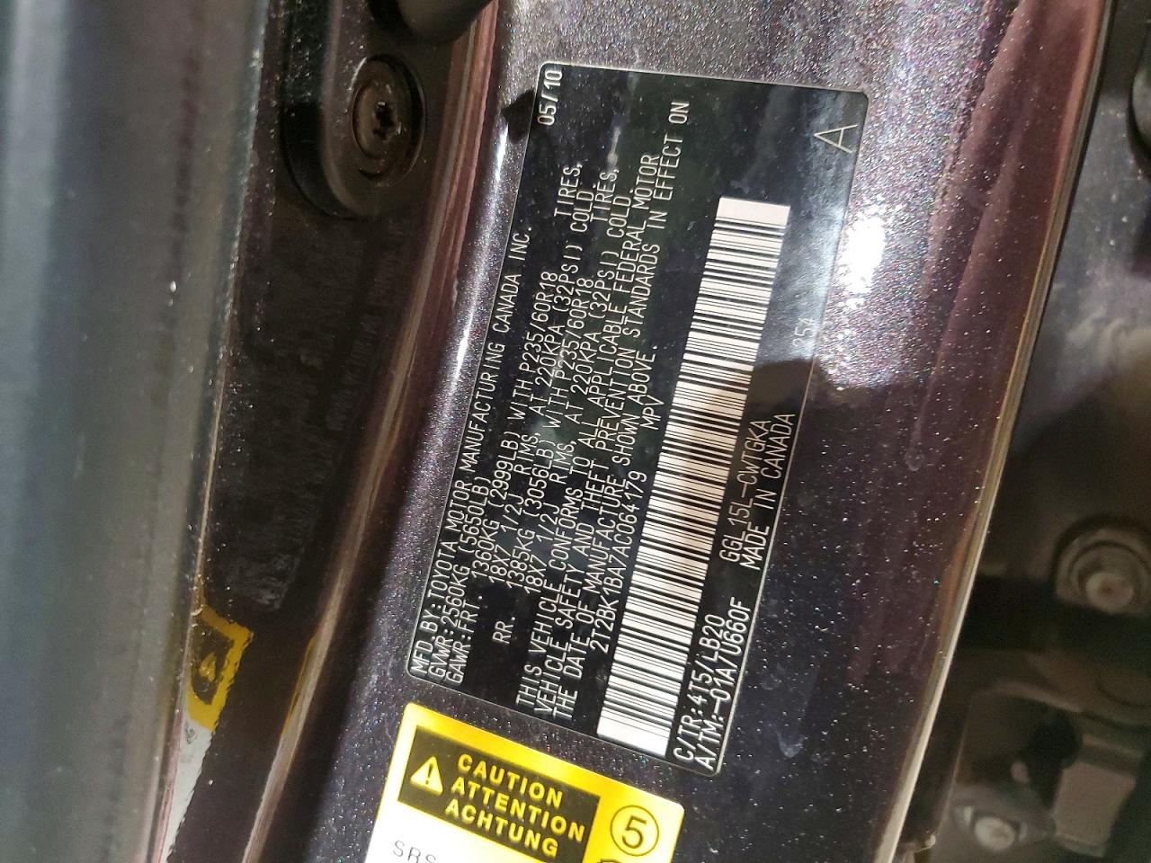 2010 Lexus Rx 350 Base Charcoal vin: 2T2BK1BA7AC064179
