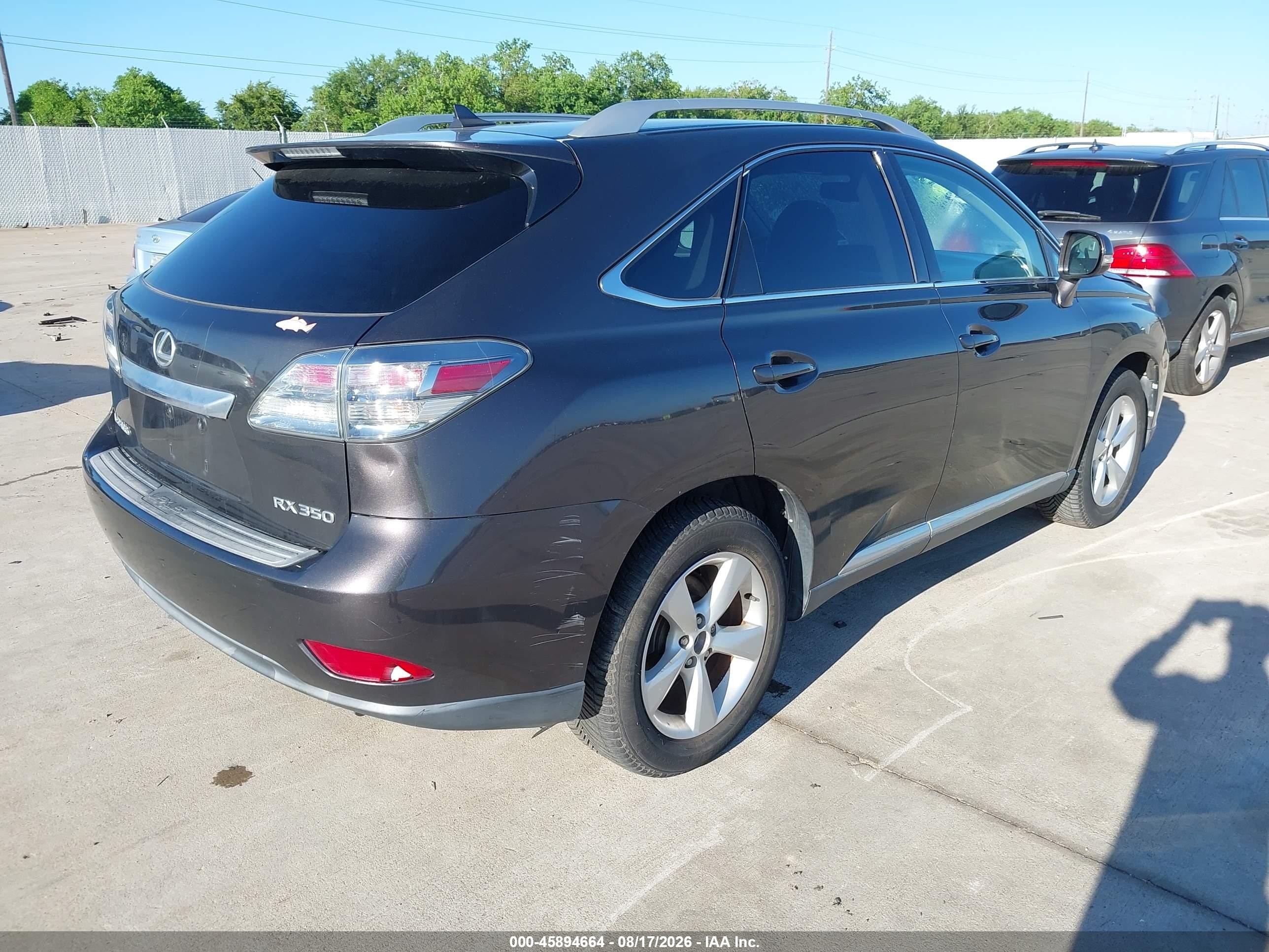 2010 Lexus Rx 350   Gray vin: 2T2BK1BA7AC074095