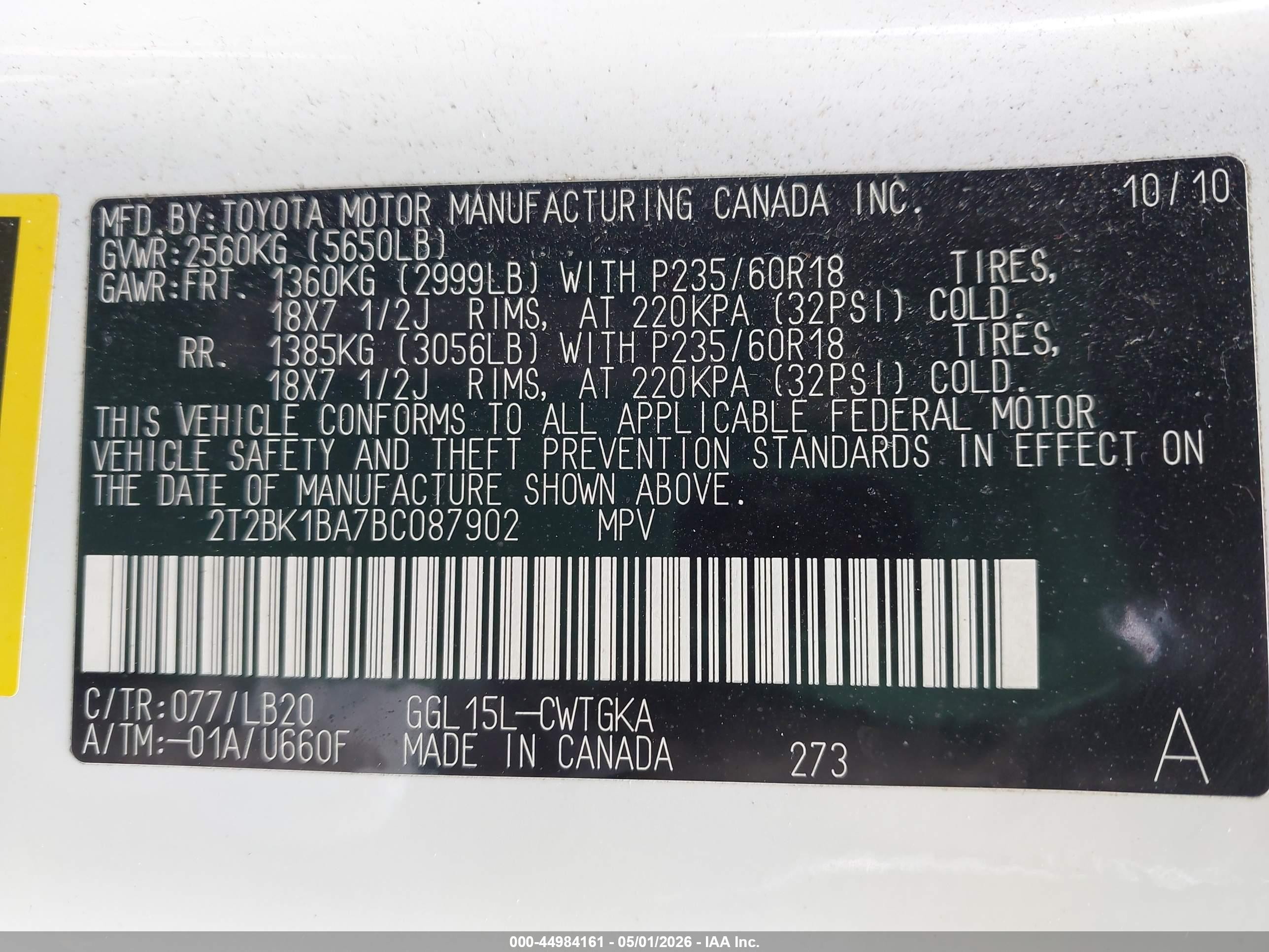 2011 Lexus Rx 350   White vin: 2T2BK1BA7BC087902